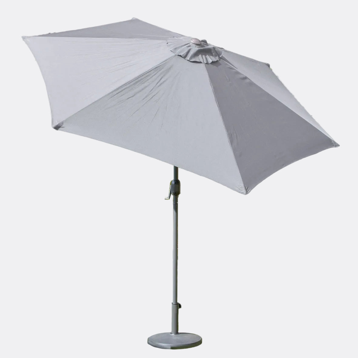 2.7m Tilting Garden Parasol Umbrella – Grey with Grey Pole – UV Resistant Outdoor Shade
