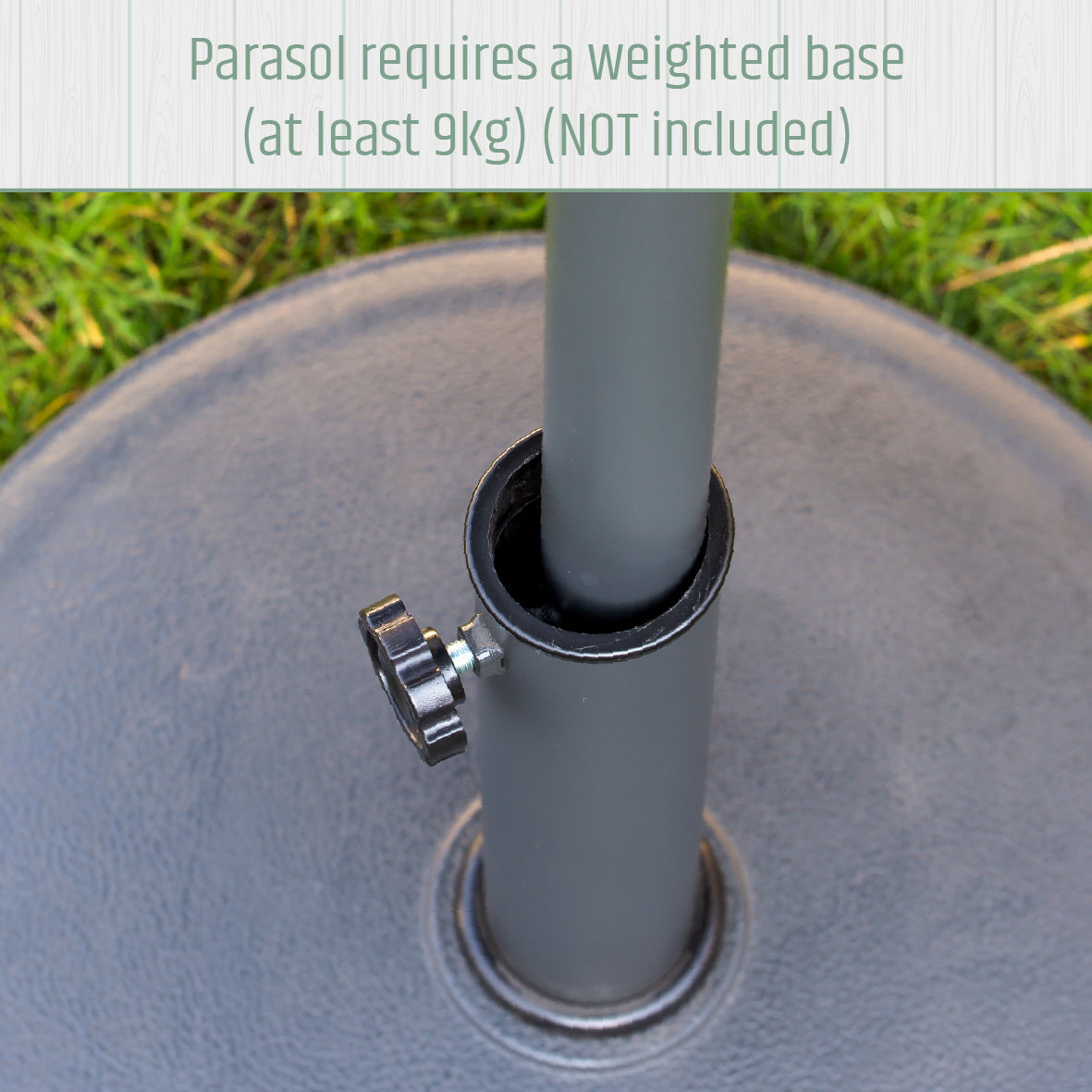 2.7m Tilting Garden Parasol Umbrella – Dark Green with Grey Pole – UV Resistant Outdoor Shade