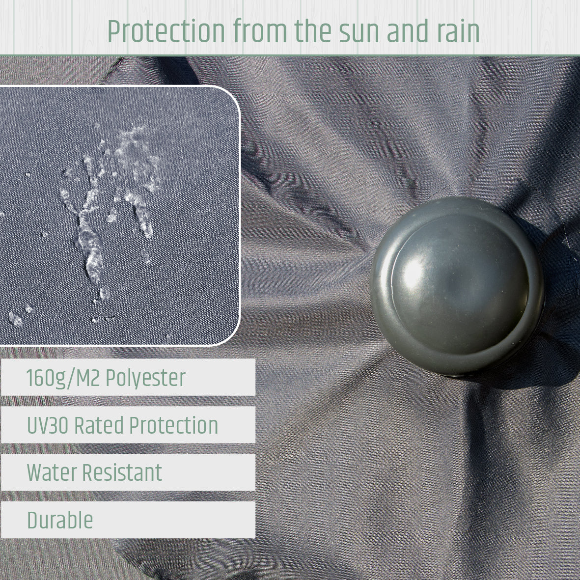 2.7m Tilting Garden Parasol Umbrella – Charcoal with Grey Pole – UV Resistant Outdoor Shade