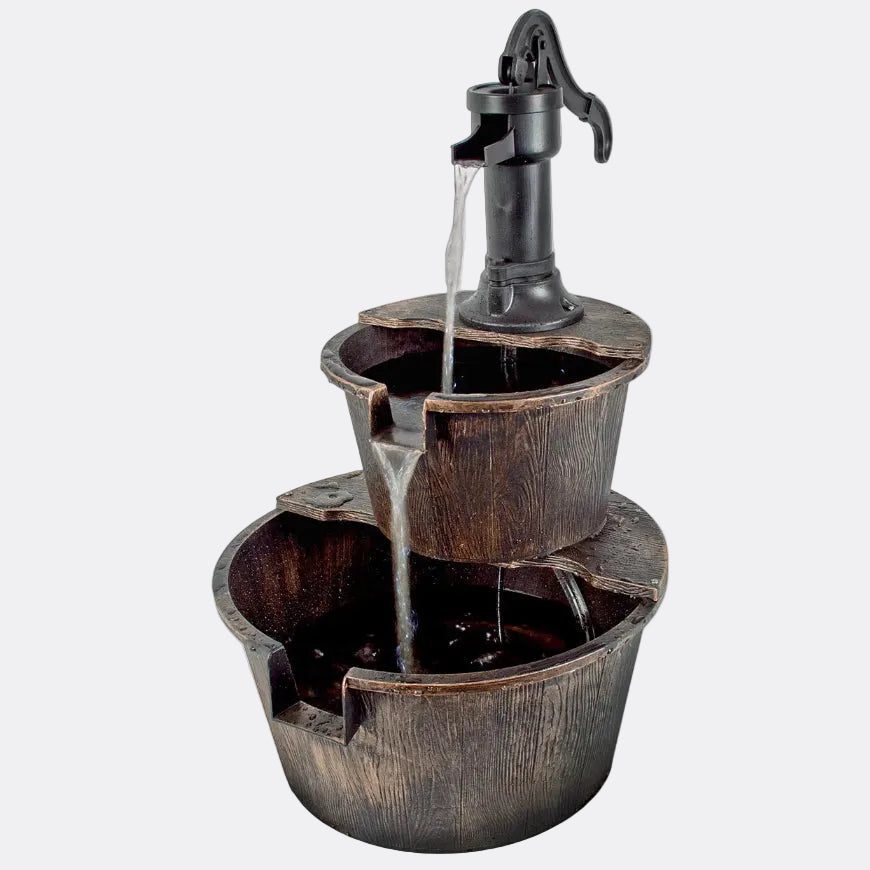 2 Tier Barrel Water Fountain