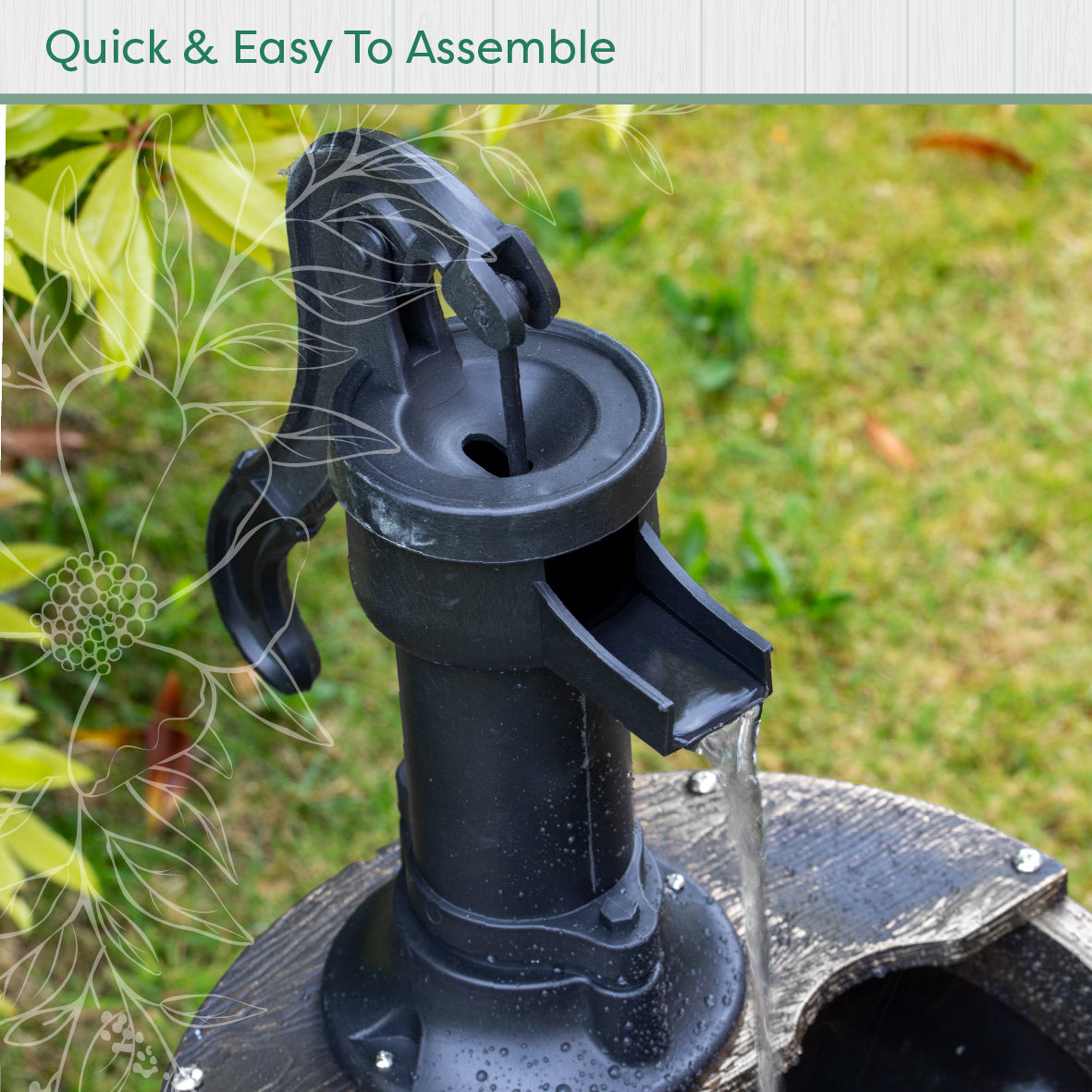 2 Tier Barrel Water Fountain - Rustic Silver