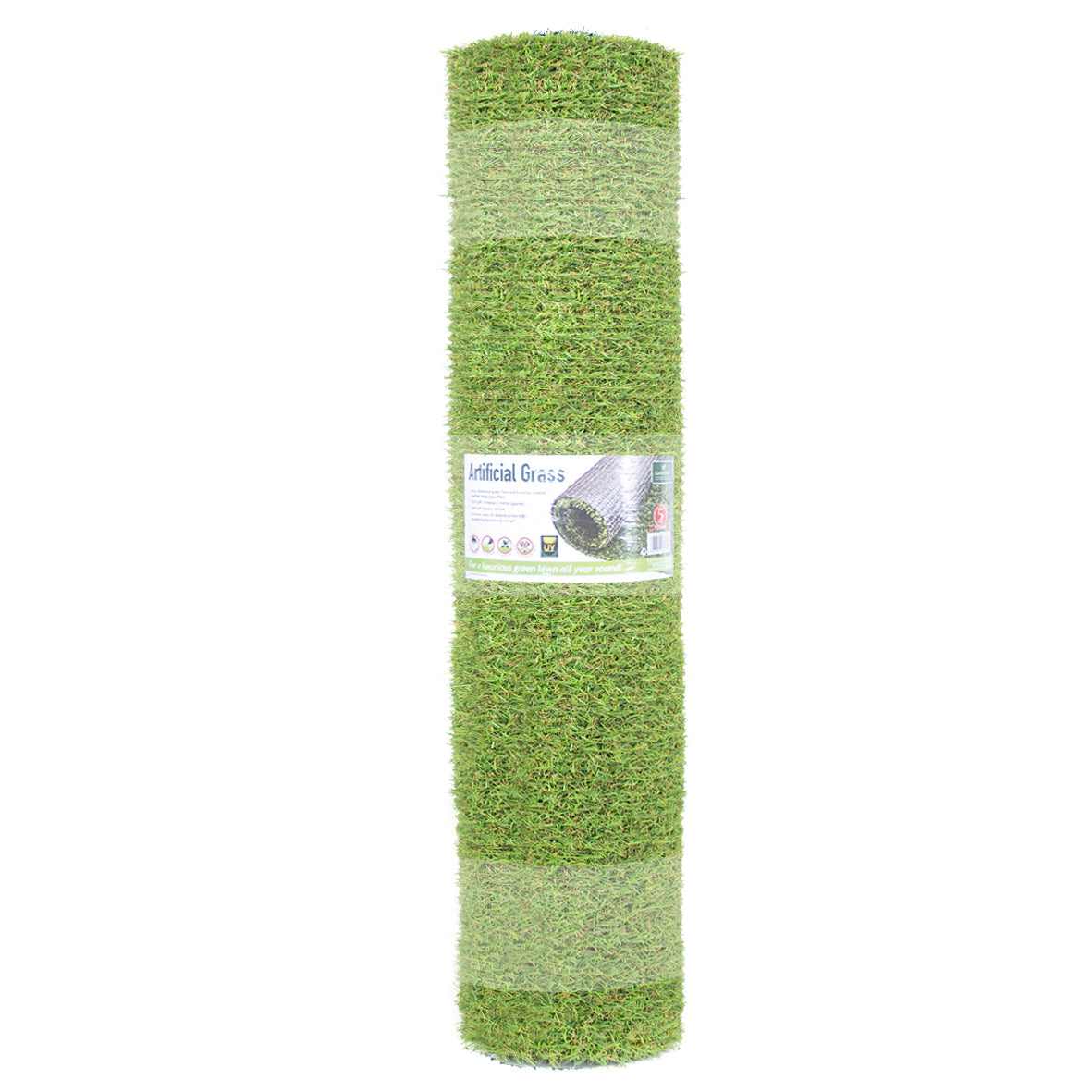 4m Light Green Artificial Grass - 15mm Pile