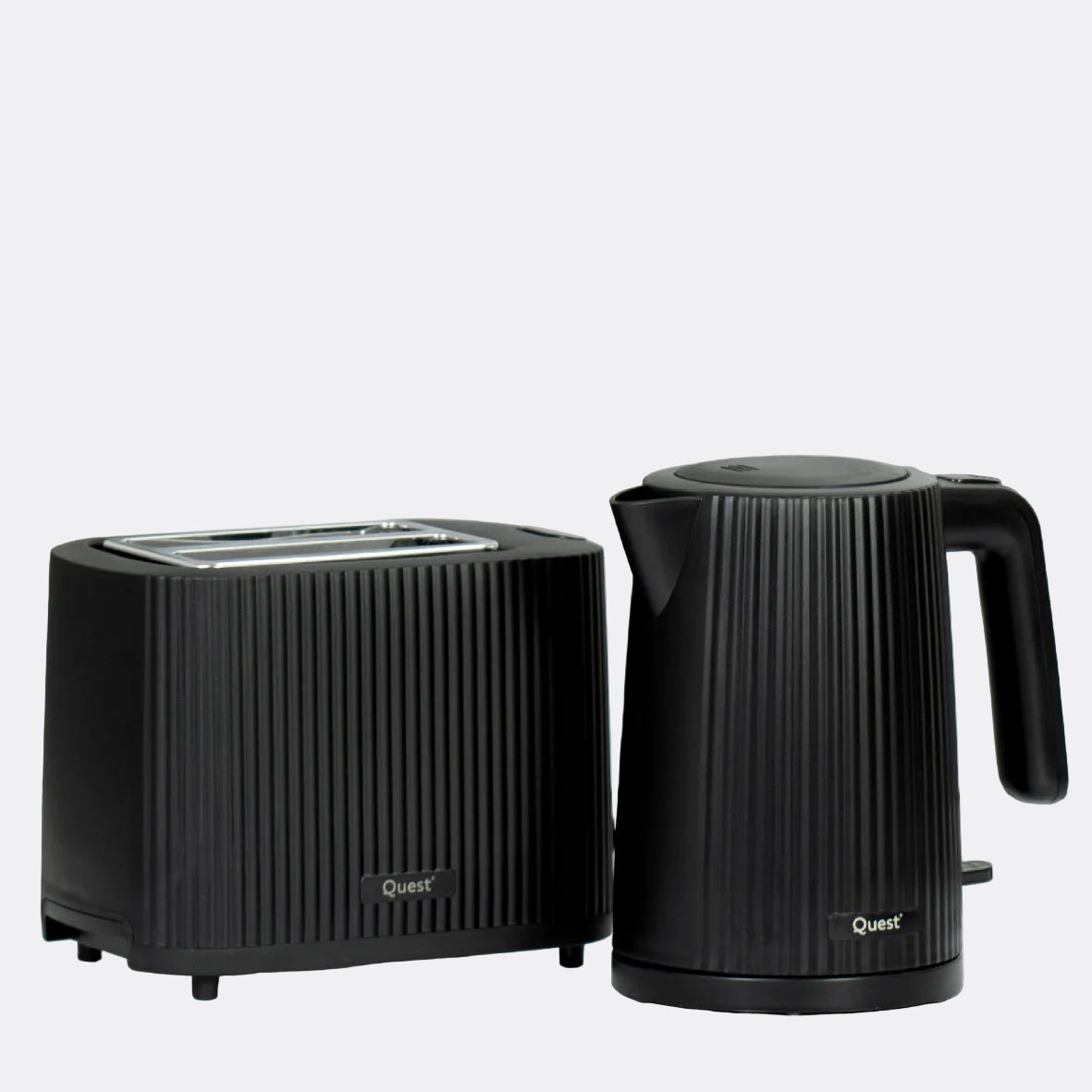 Kettle & 2 Slice Toaster Set Grooved Design