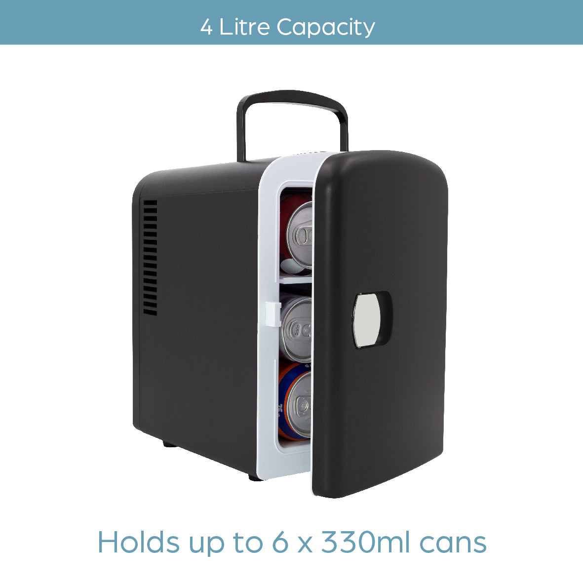 4L Portable Mini Fridge - Black
