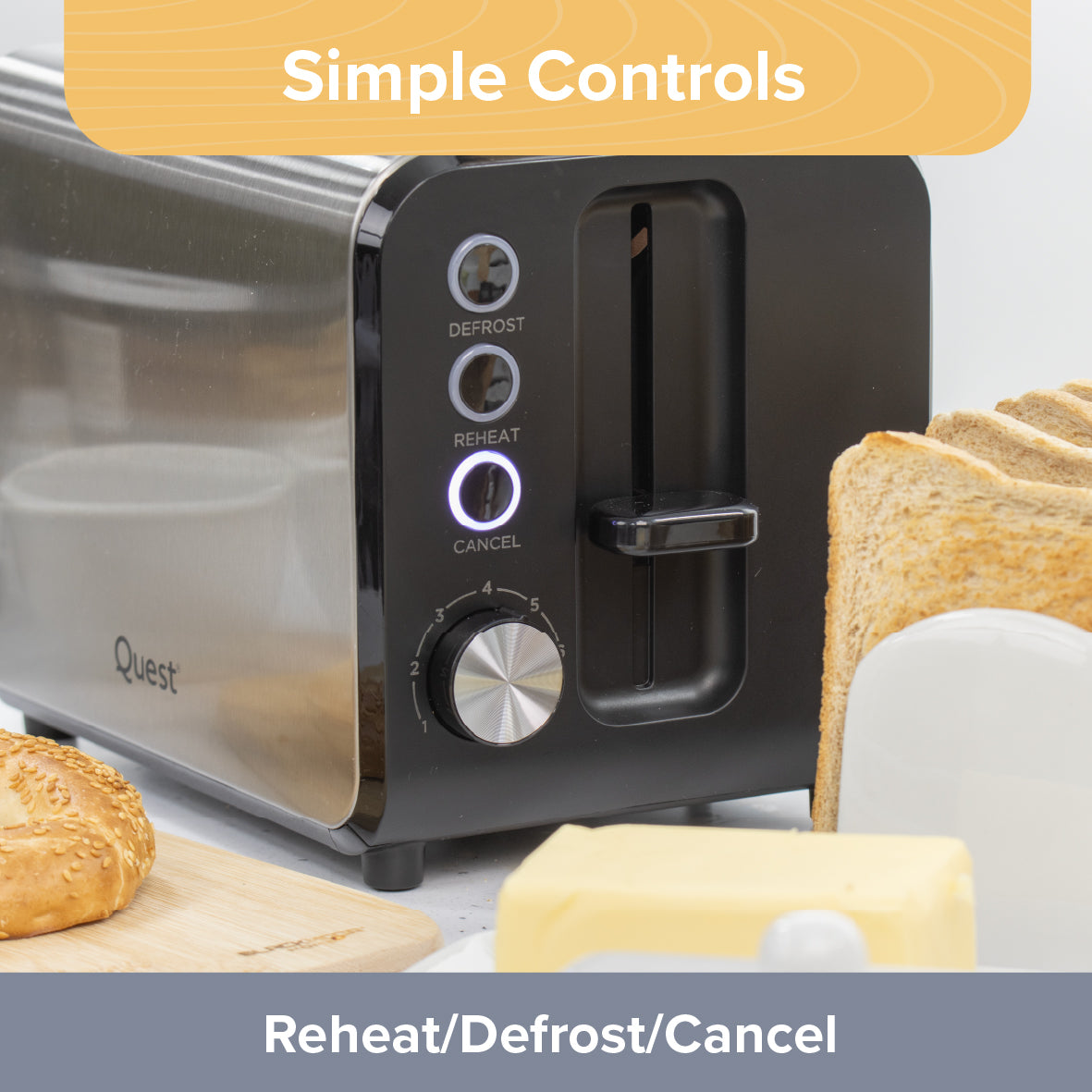 2 Slice Toaster - Stainless Steel