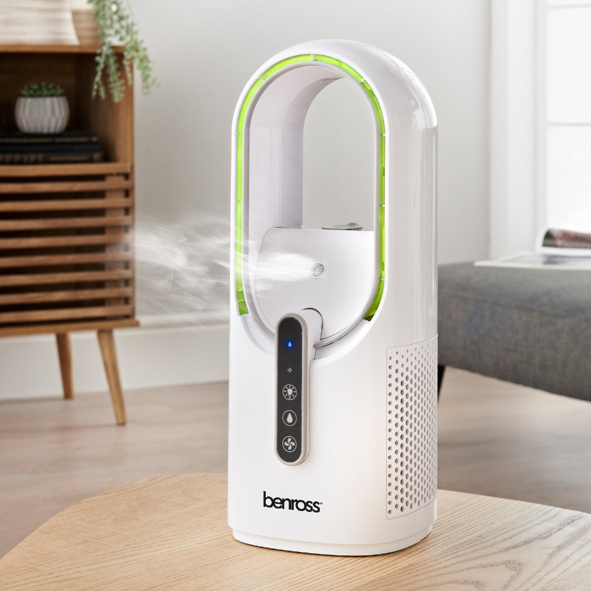 Rechargeable Bladeless Fan with Spray Mist