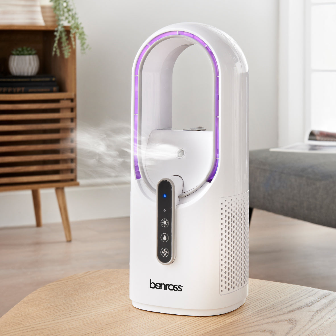 Rechargeable Bladeless Fan with Spray Mist