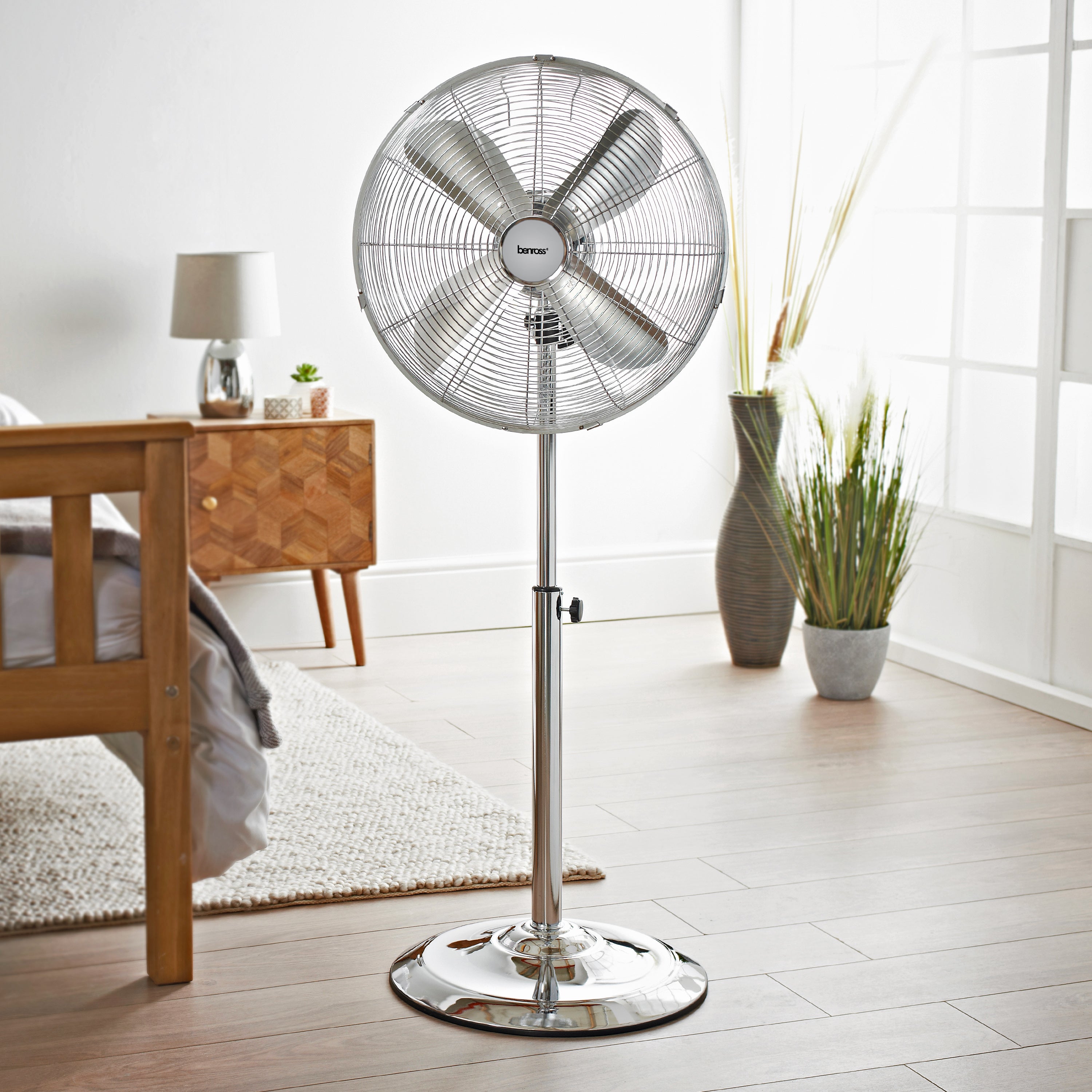 16" Oscillating Stand Fan - Chrome