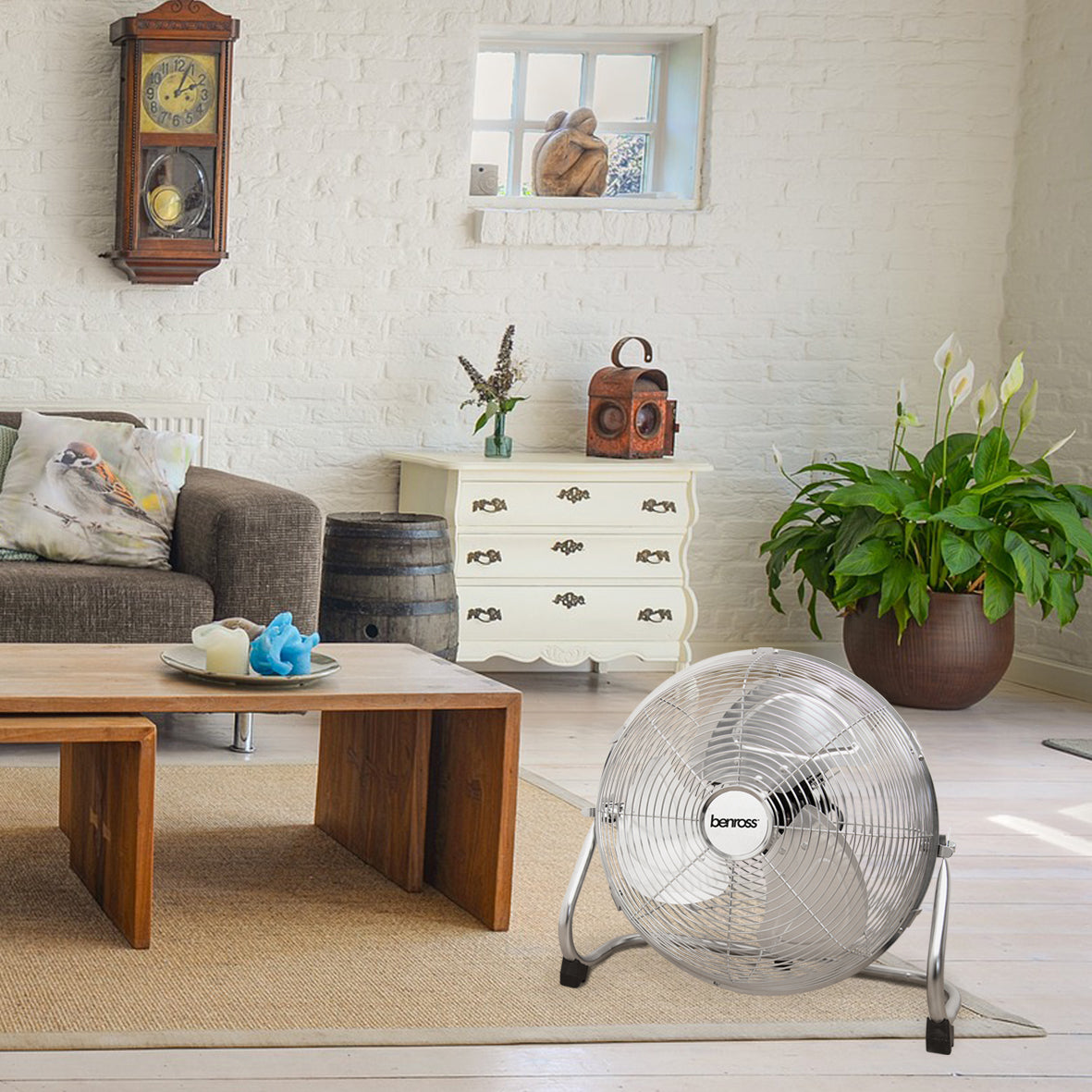 14" Chrome Floor Fan
