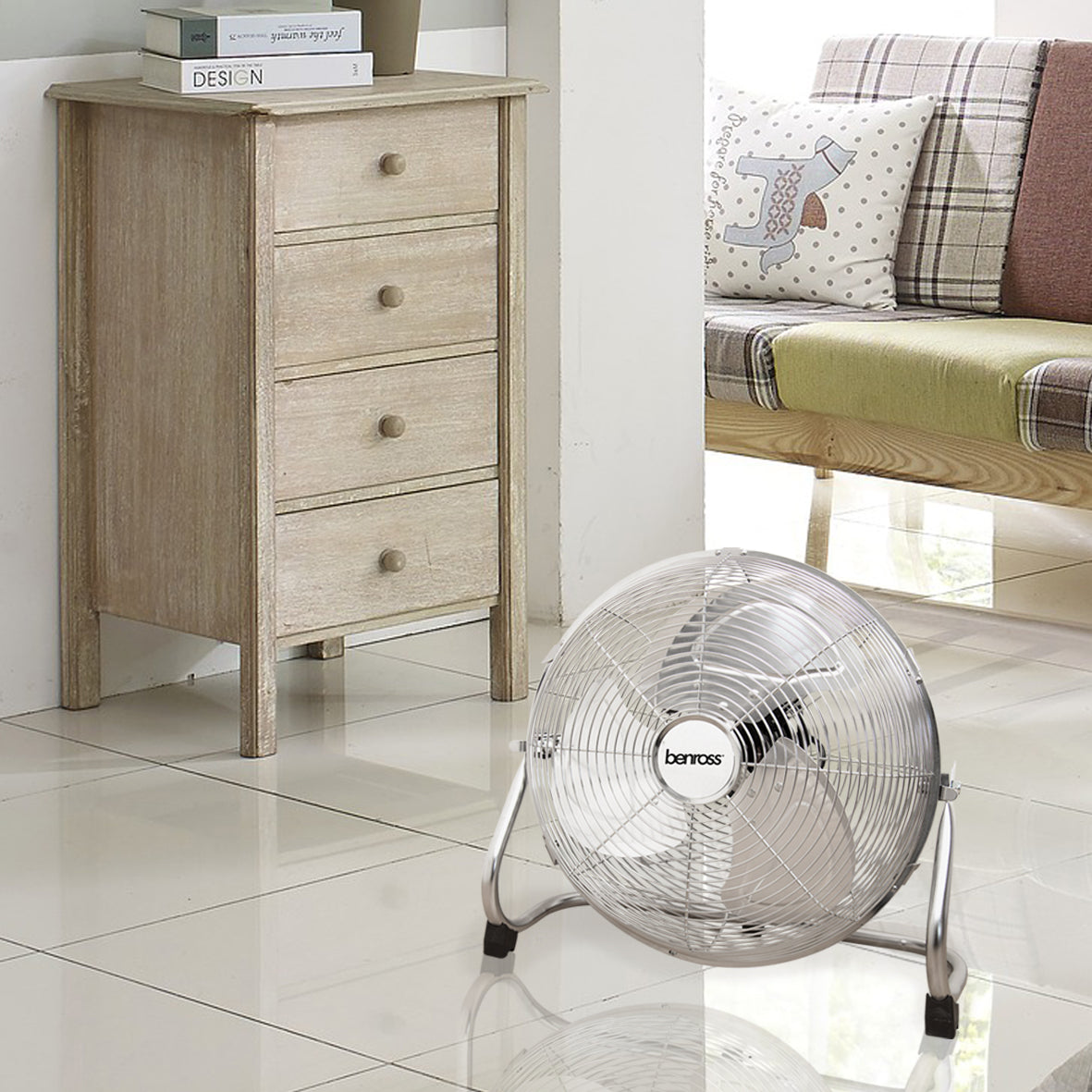 14" Chrome Floor Fan