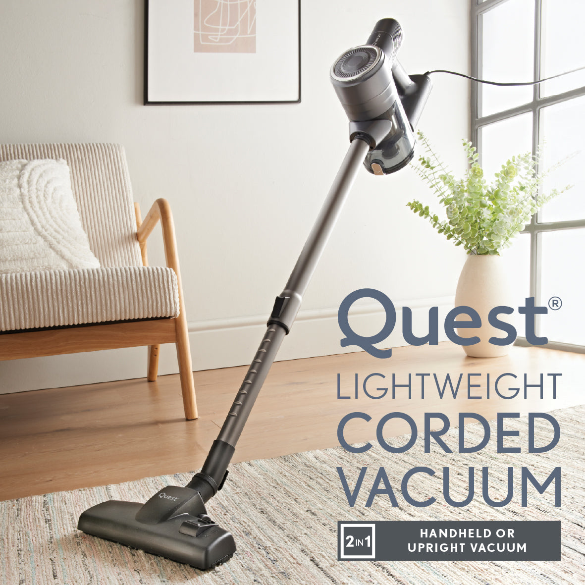 2-in-1 Handheld and Upright Vacuum Cleaner
