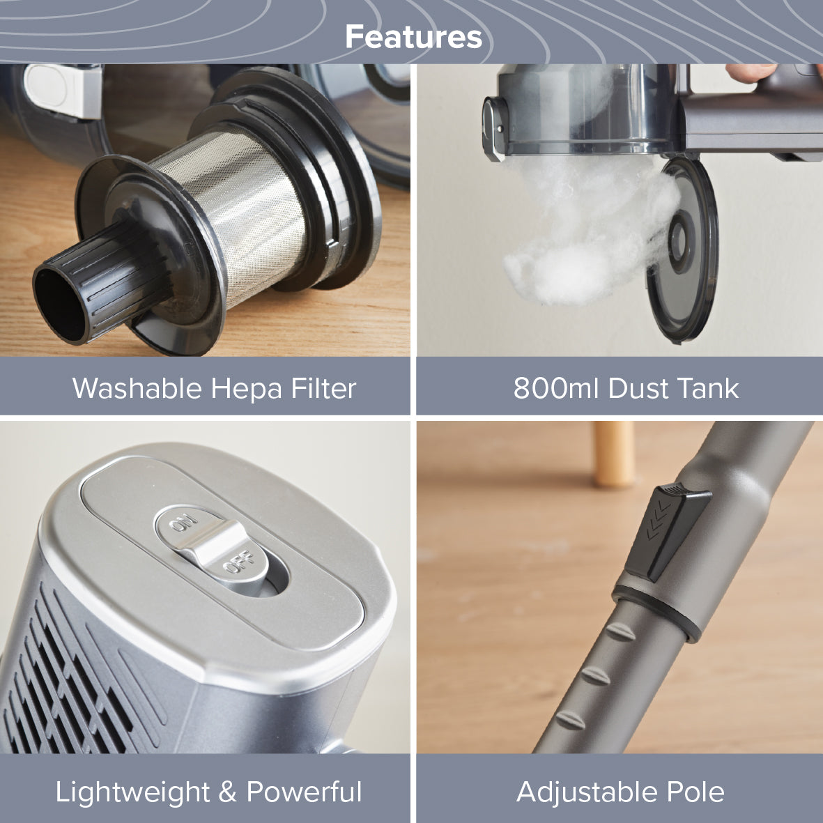 2-in-1 Handheld and Upright Vacuum Cleaner