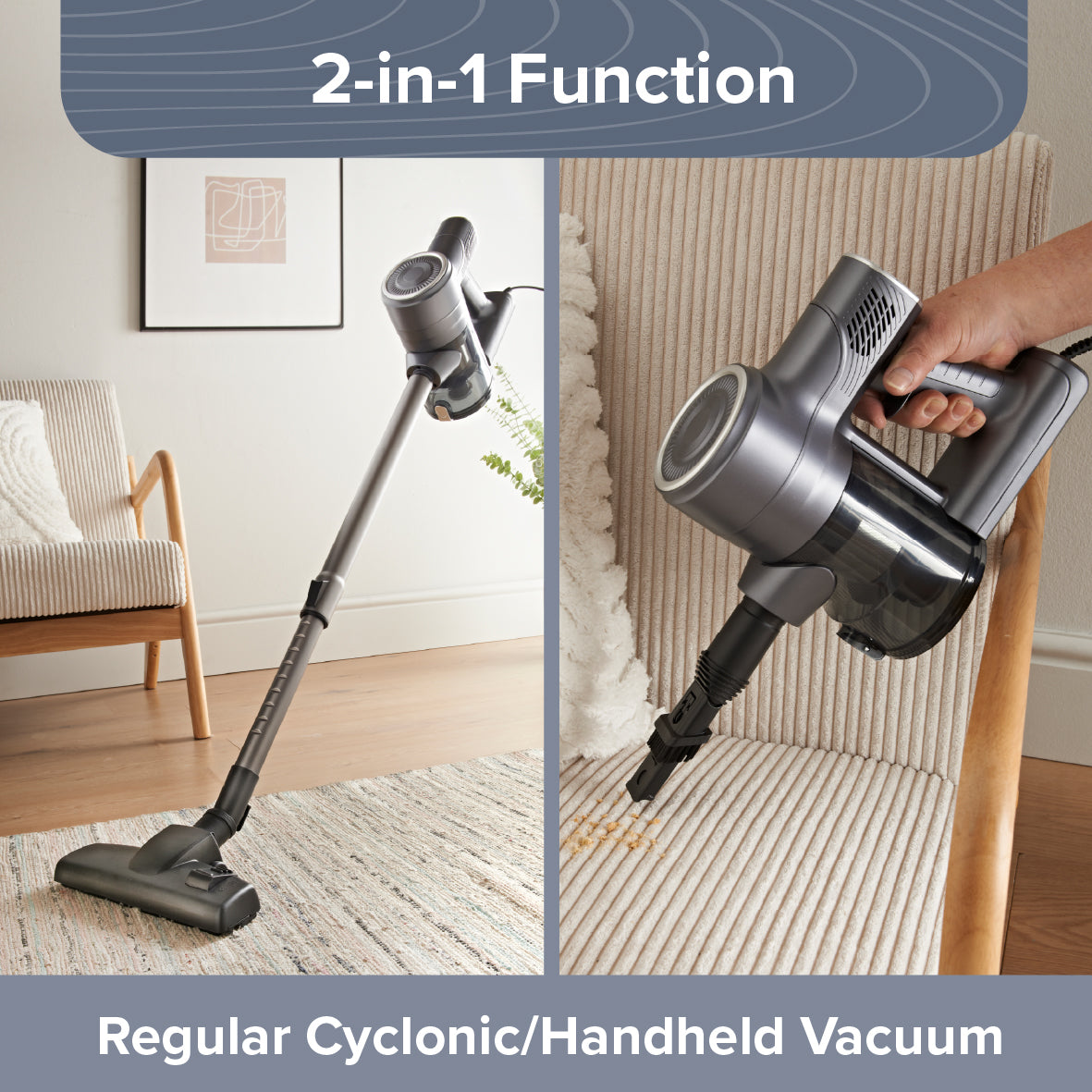 2-in-1 Handheld and Upright Vacuum Cleaner