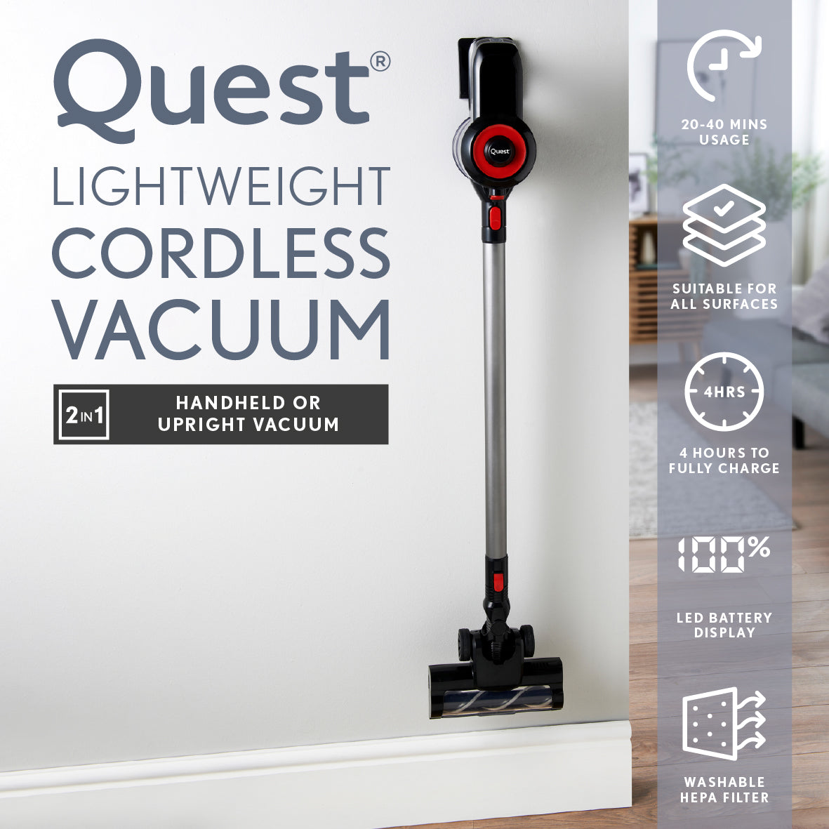 2-in-1 Cordless Vacuum Cleaner