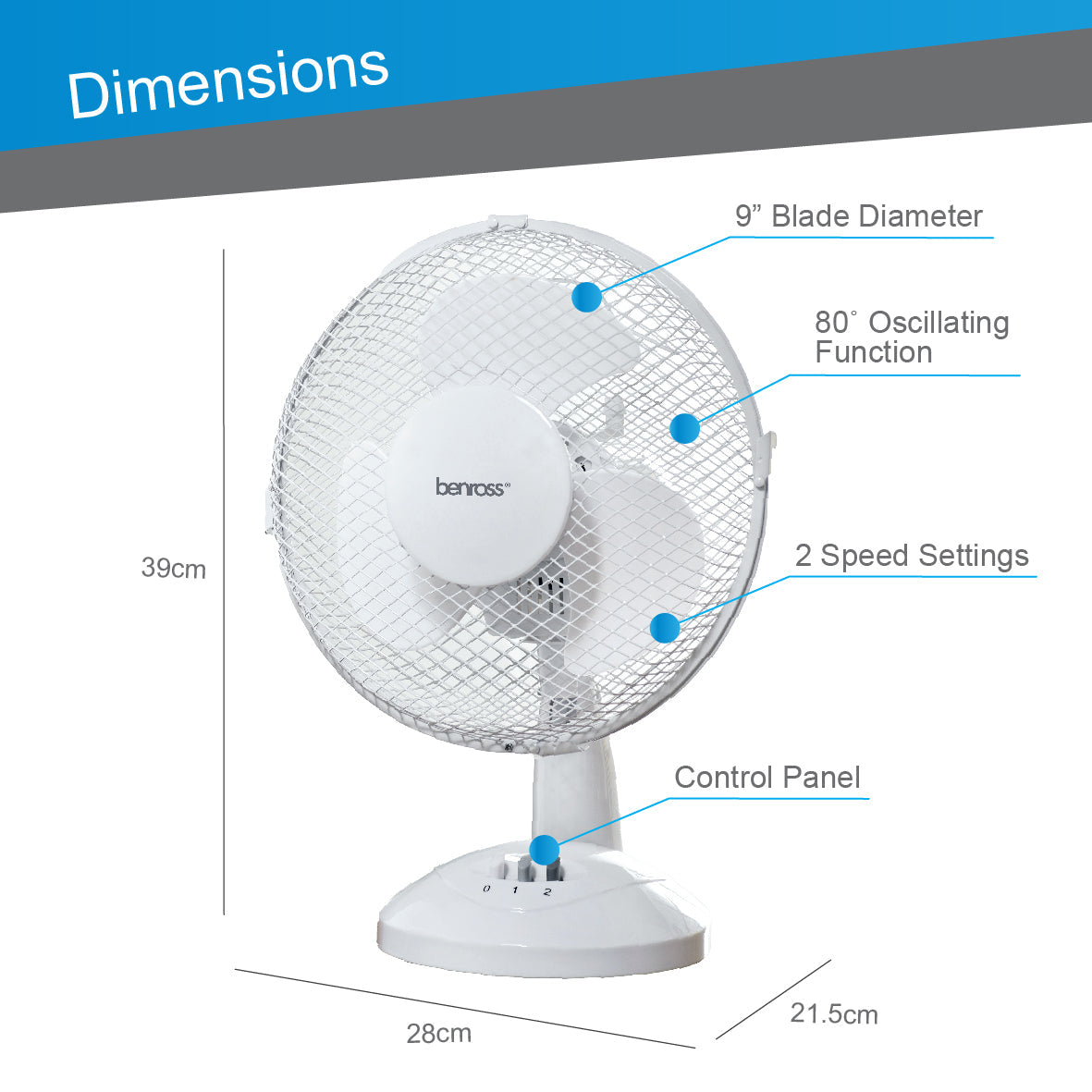 9" Desk Fan