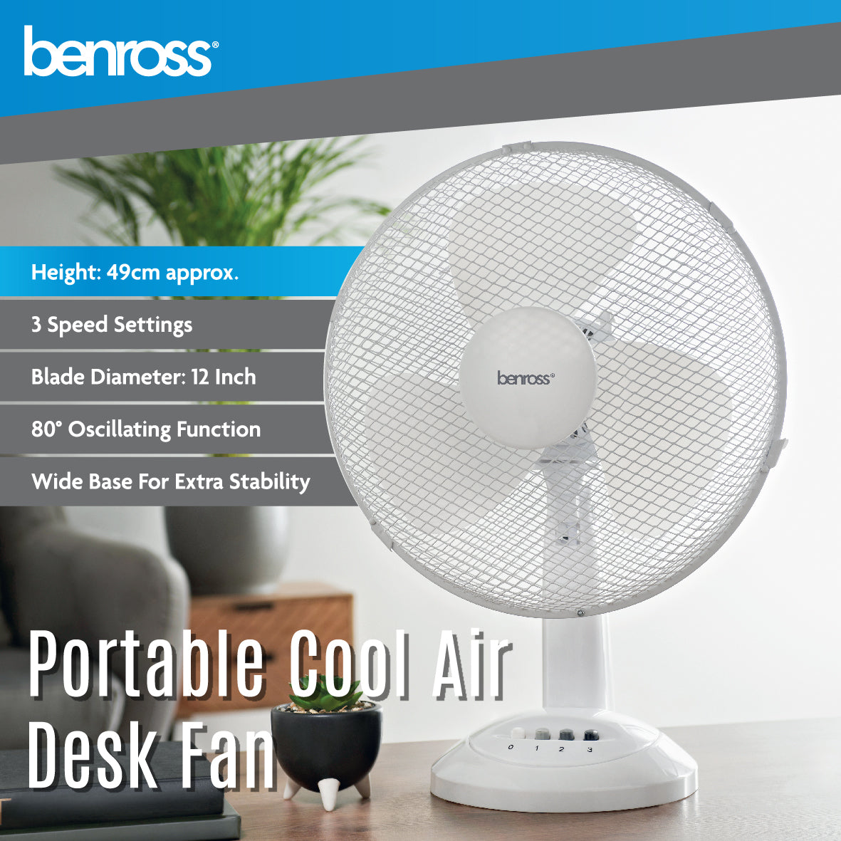 12" Desk Fan