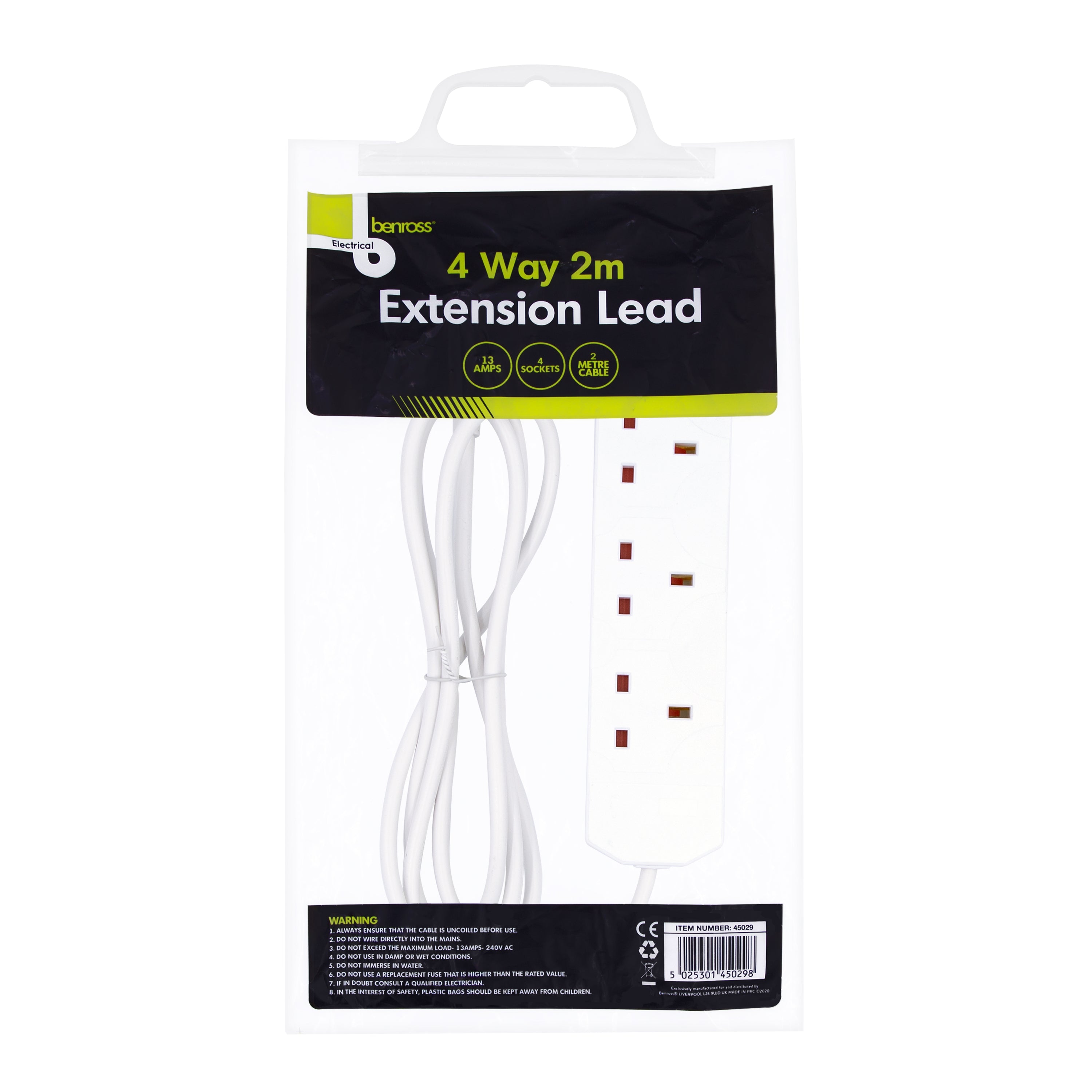 4-Way 2m Extension Lead
