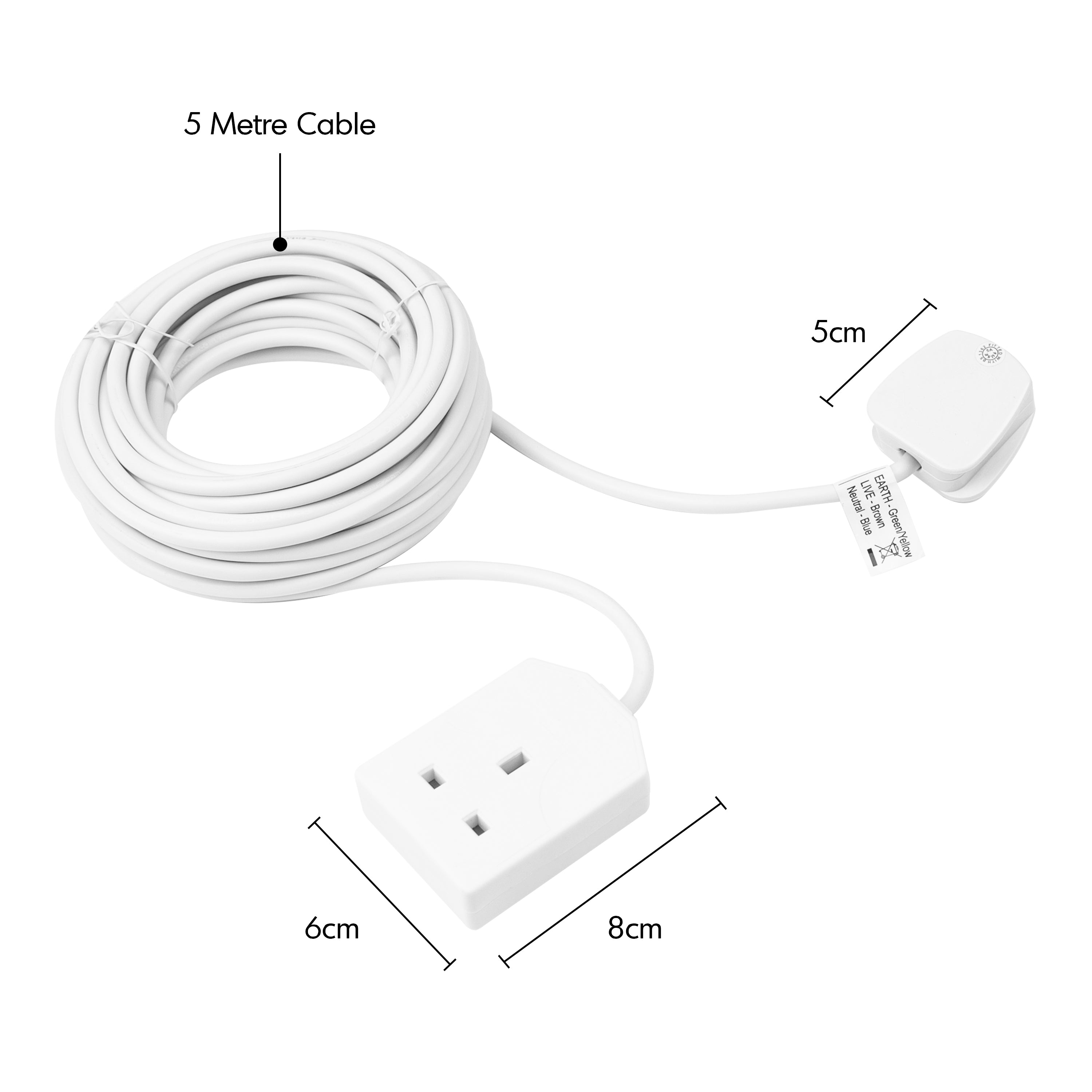 1-Way 5m Extension Lead