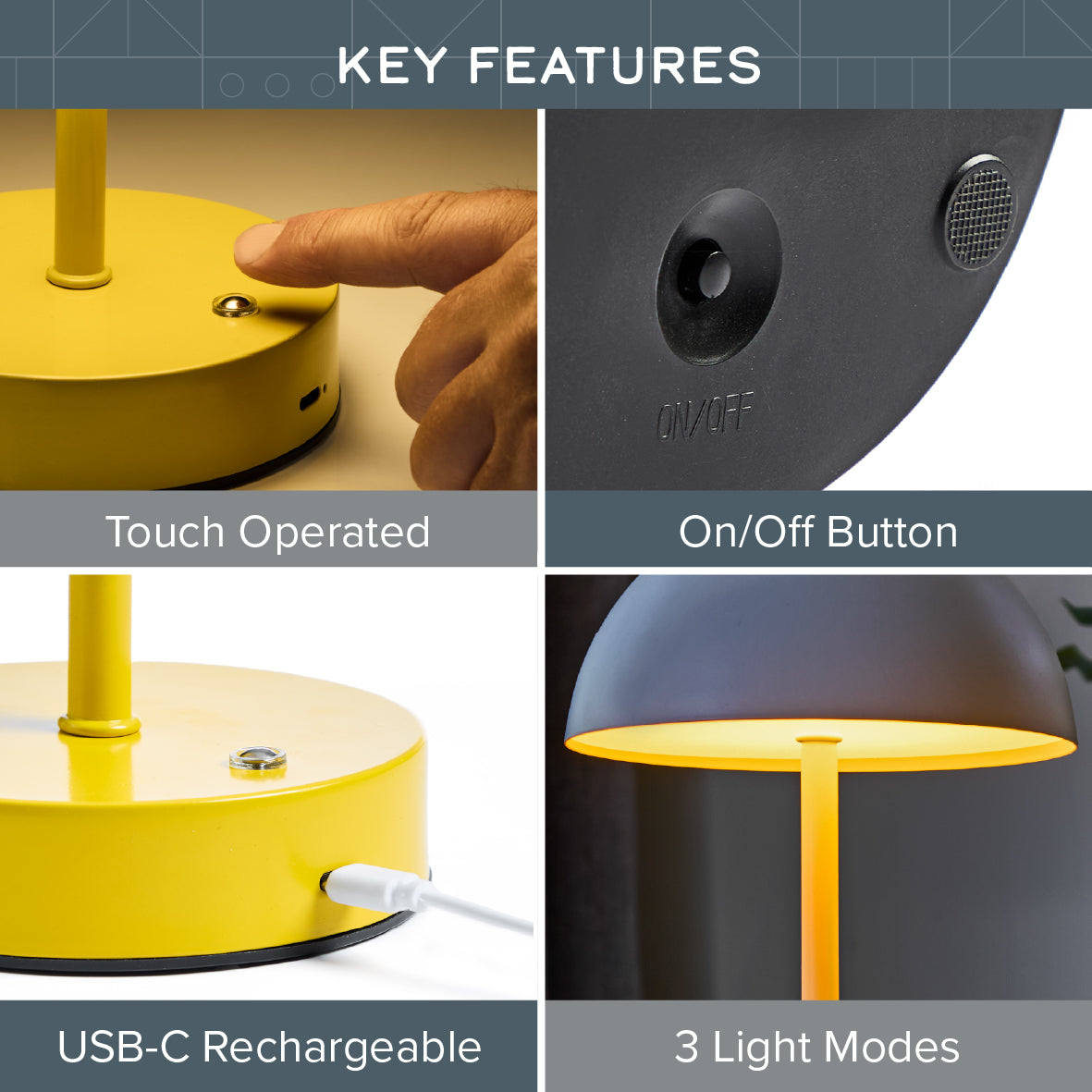 Mushroom Table Lamp - Yellow