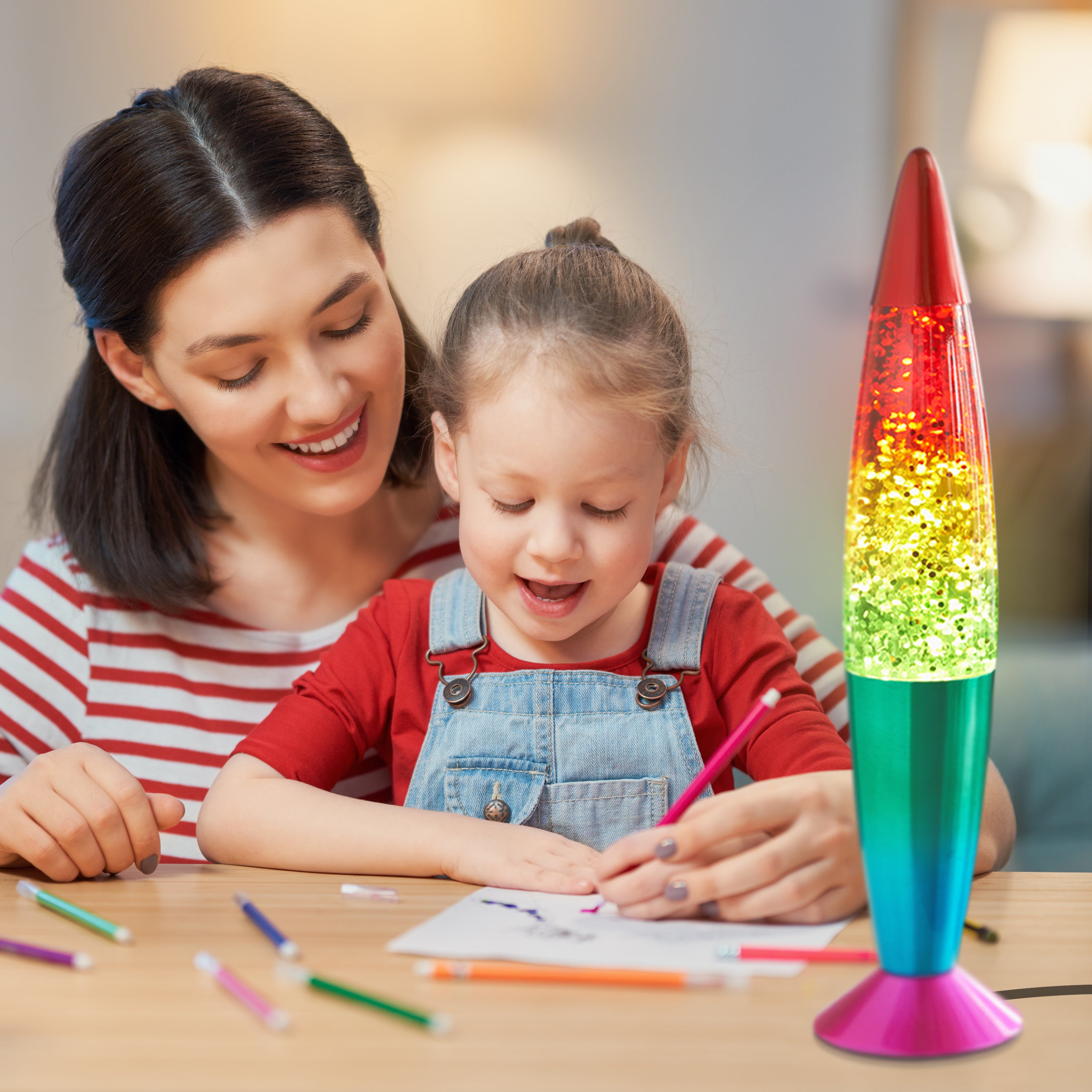 40cm Rainbow Glitter Lamp