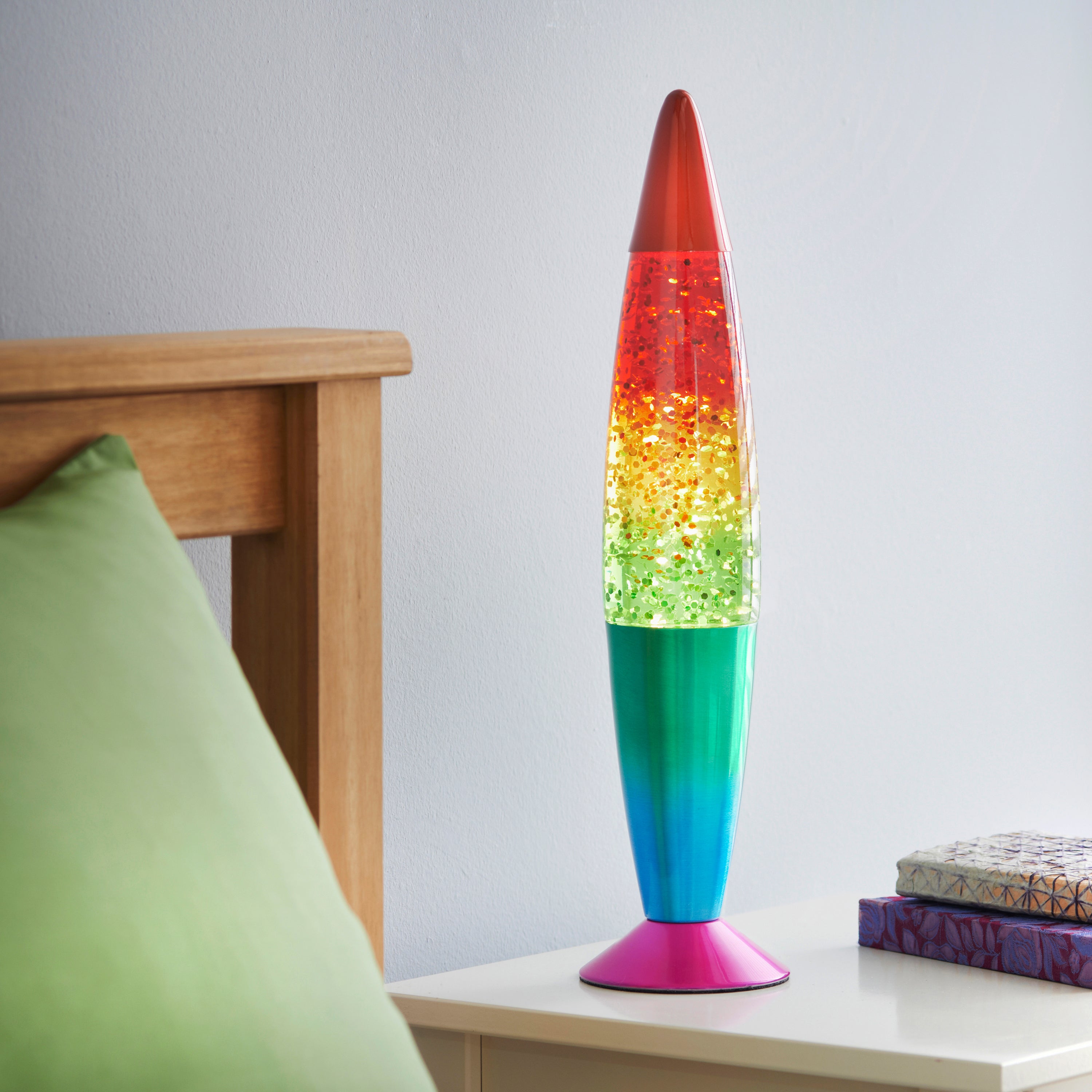 40cm Rainbow Glitter Lamp