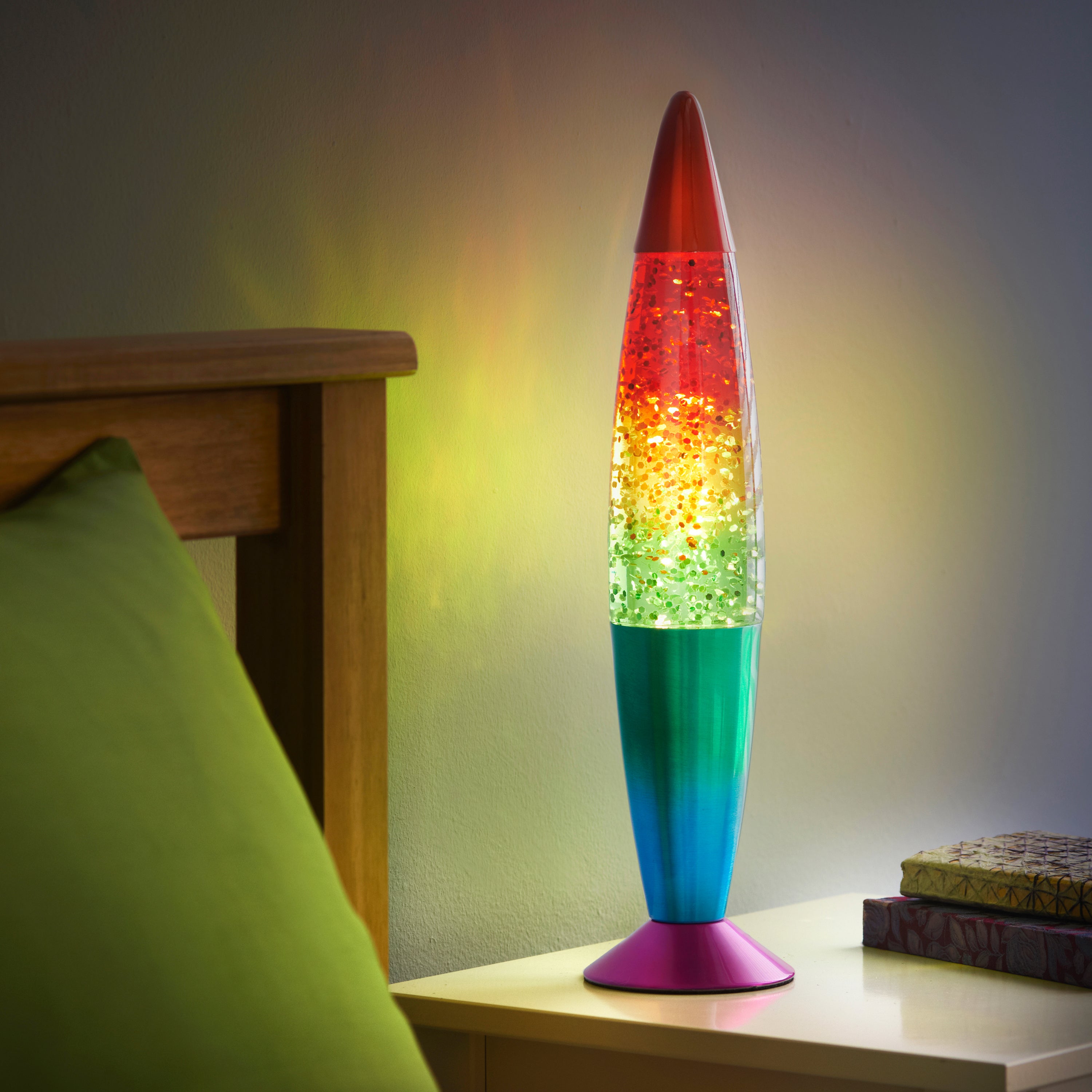 40cm Rainbow Glitter Lamp