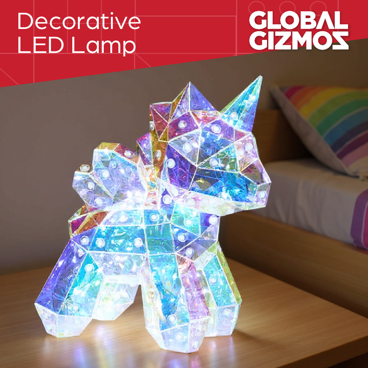25cm Iridescent Unicorn Lamp