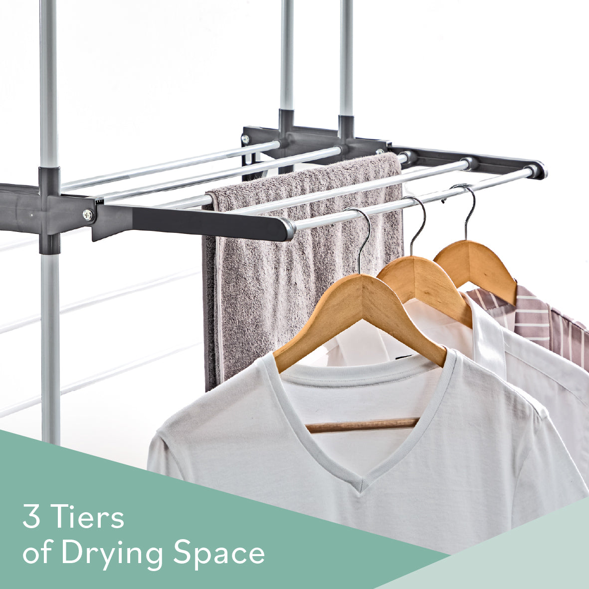 3 Tier Clothes Airer with Wheels