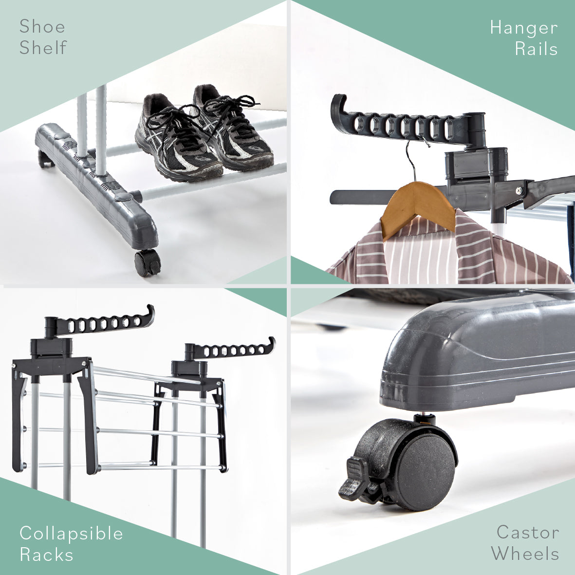 3 Tier Clothes Airer with Wheels