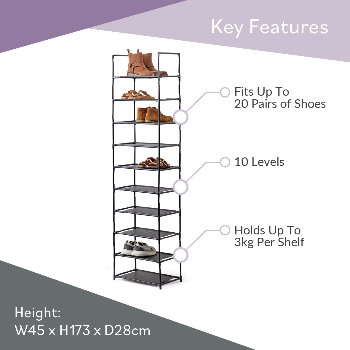 10-Tier Shoe Rack