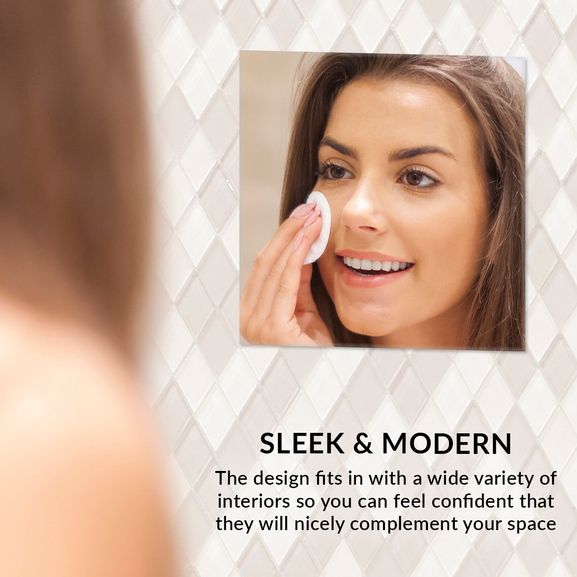 3pk Square Adhesive Mirrors - 20cm