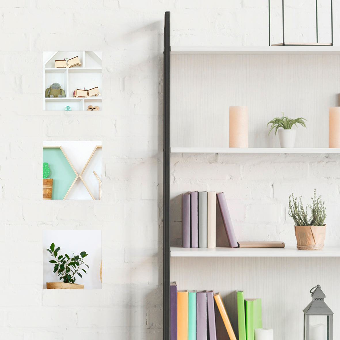 3pk Square Adhesive Mirrors - 20cm