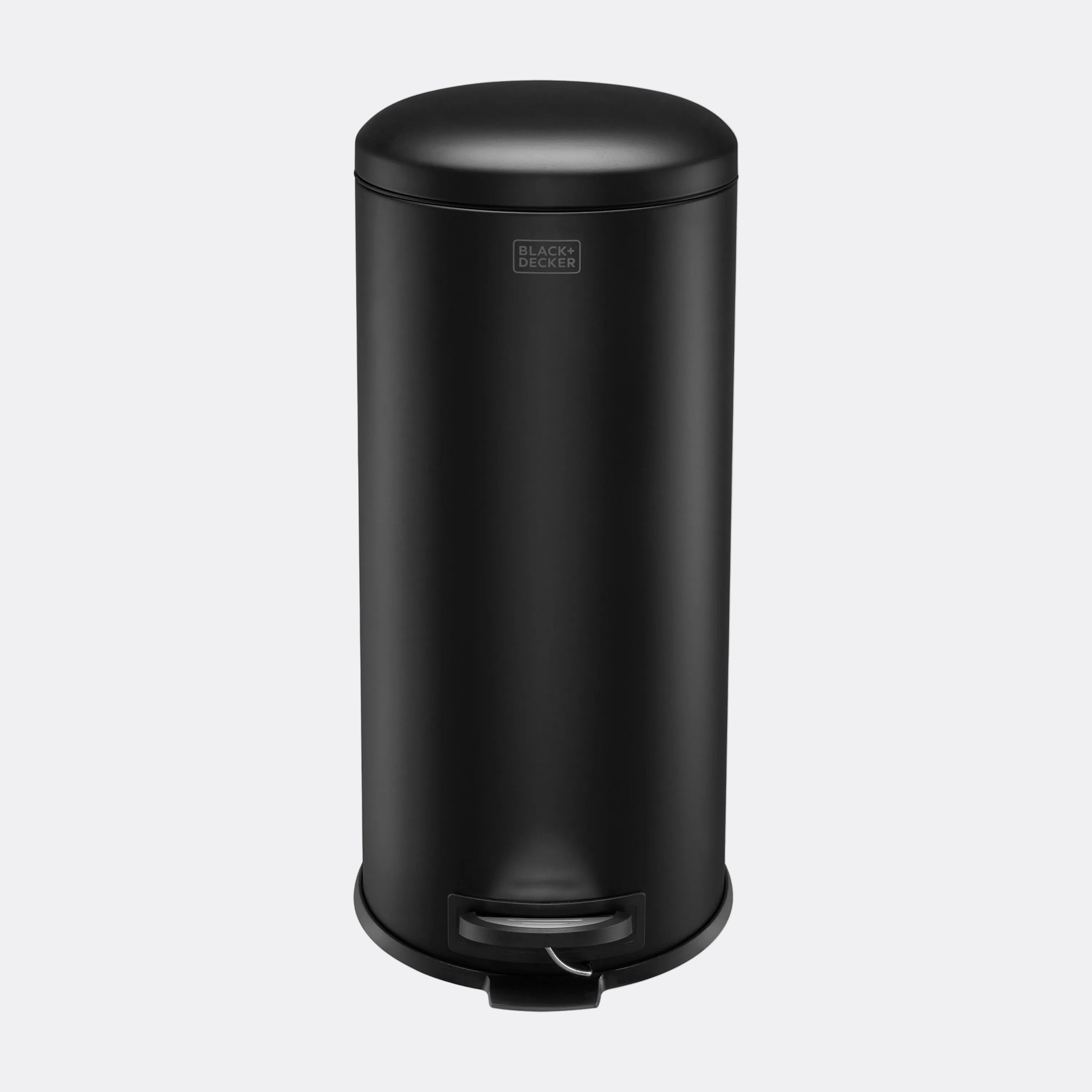 30L Matt Black Domed Lid Pedal Bin