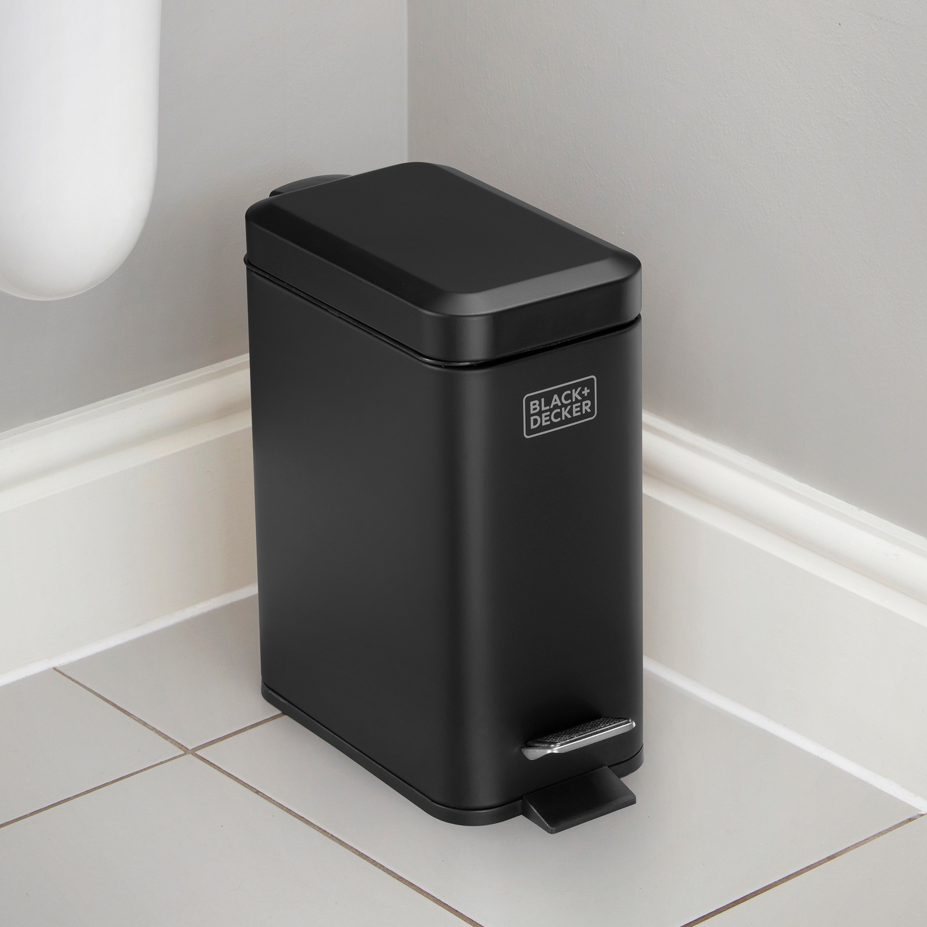 5L Slimline Pedal Bin - Matt Black