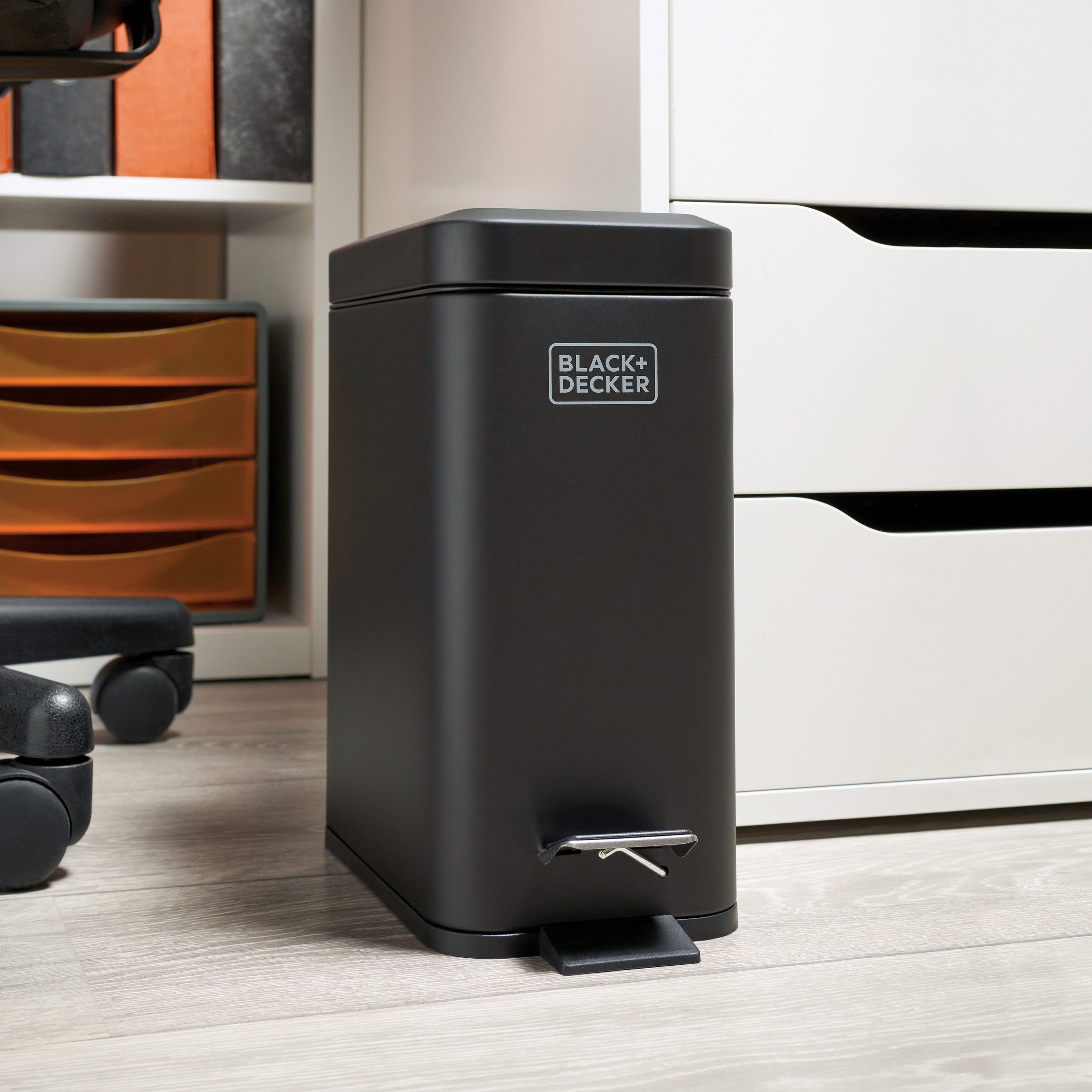 5L Slimline Pedal Bin - Matt Black