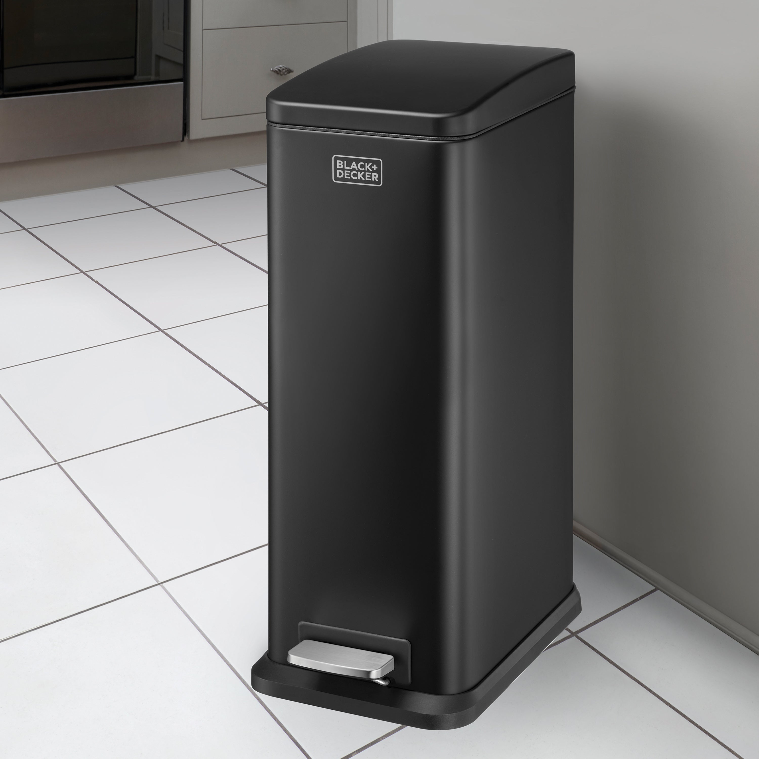 20L Slimline Pedal Bin Matt - Black