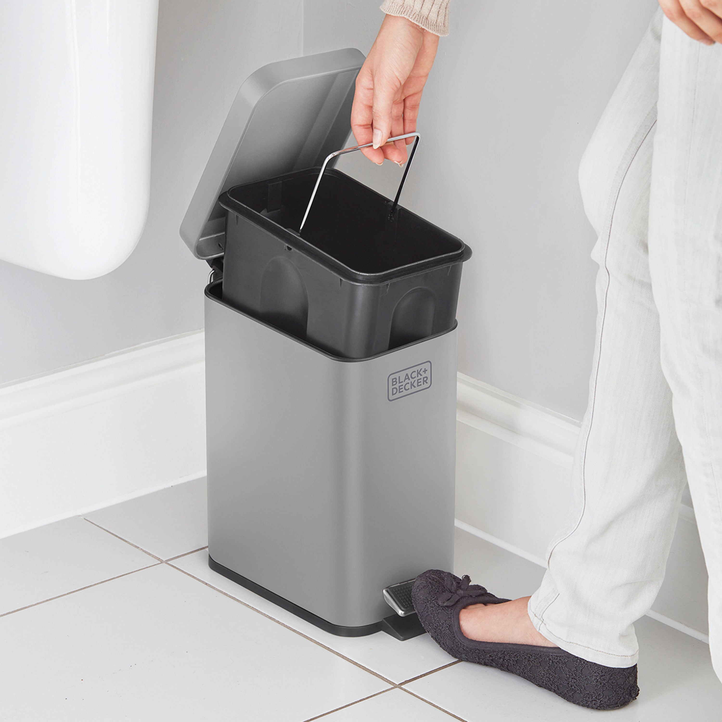 5L Slimline Pedal Bin - Grey