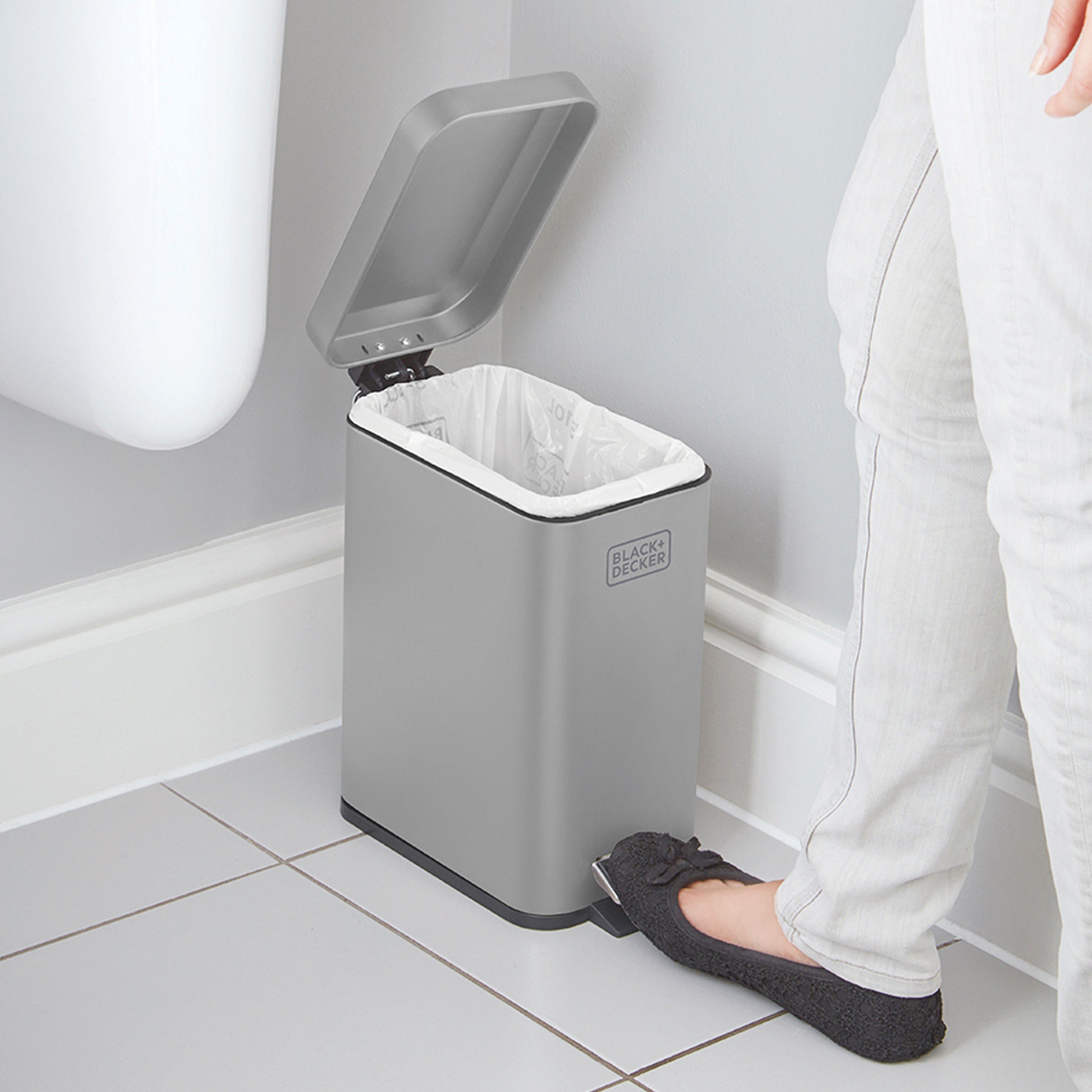 5L Slimline Pedal Bin - Grey