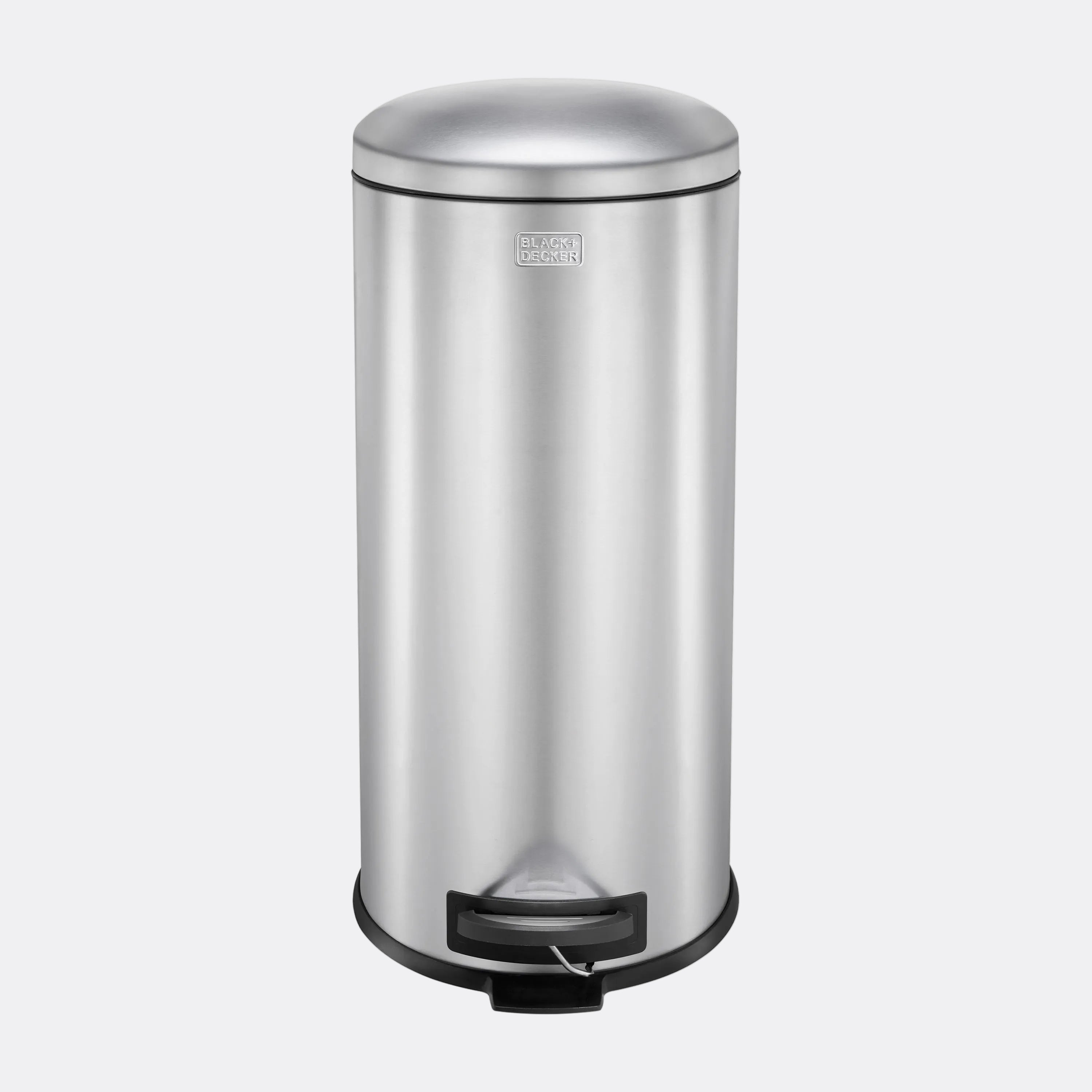30L Stainless Steel Domed Lid Pedal Bin, by BLACK + DECKER