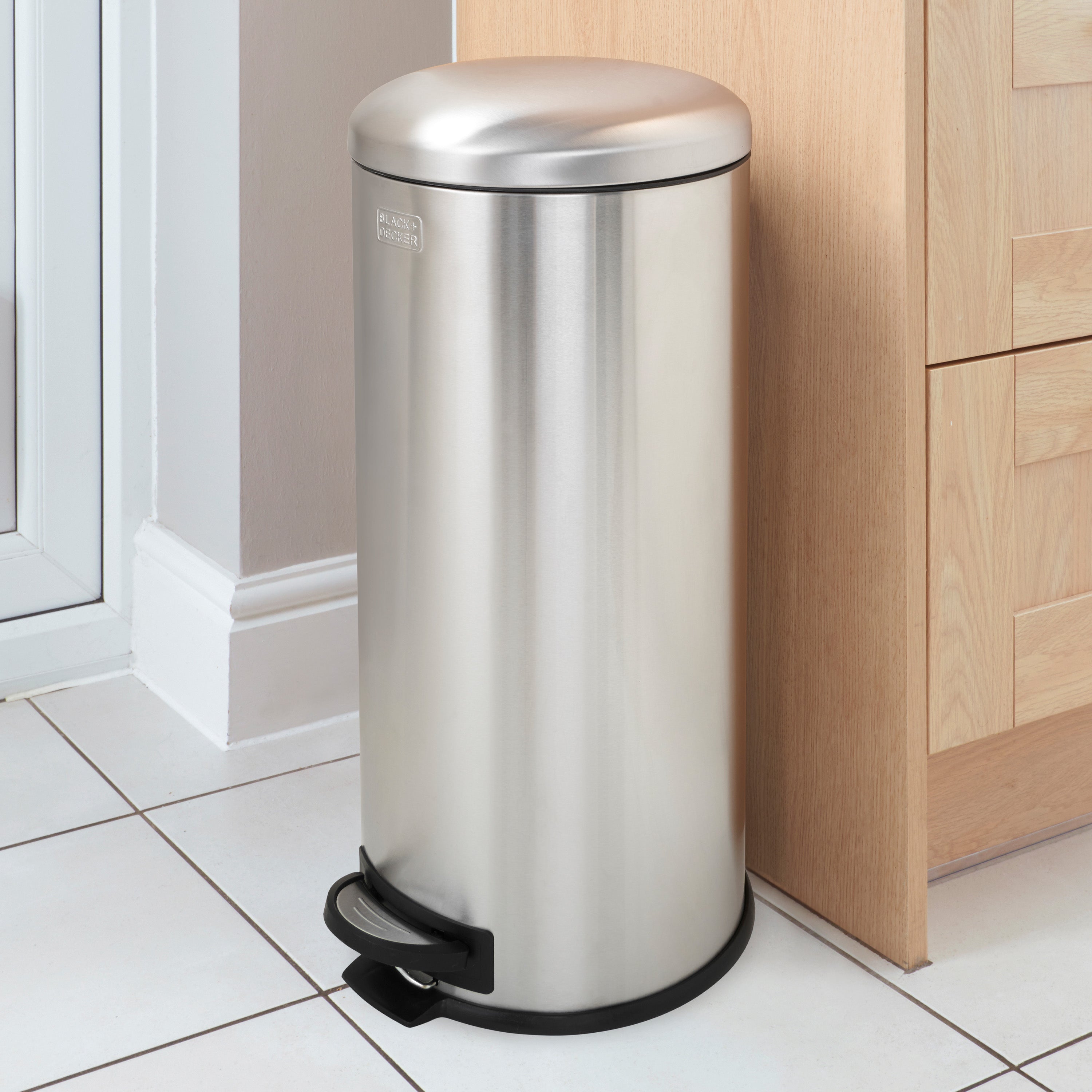 30L Dome Lid Pedal Bin - Stainless Steel