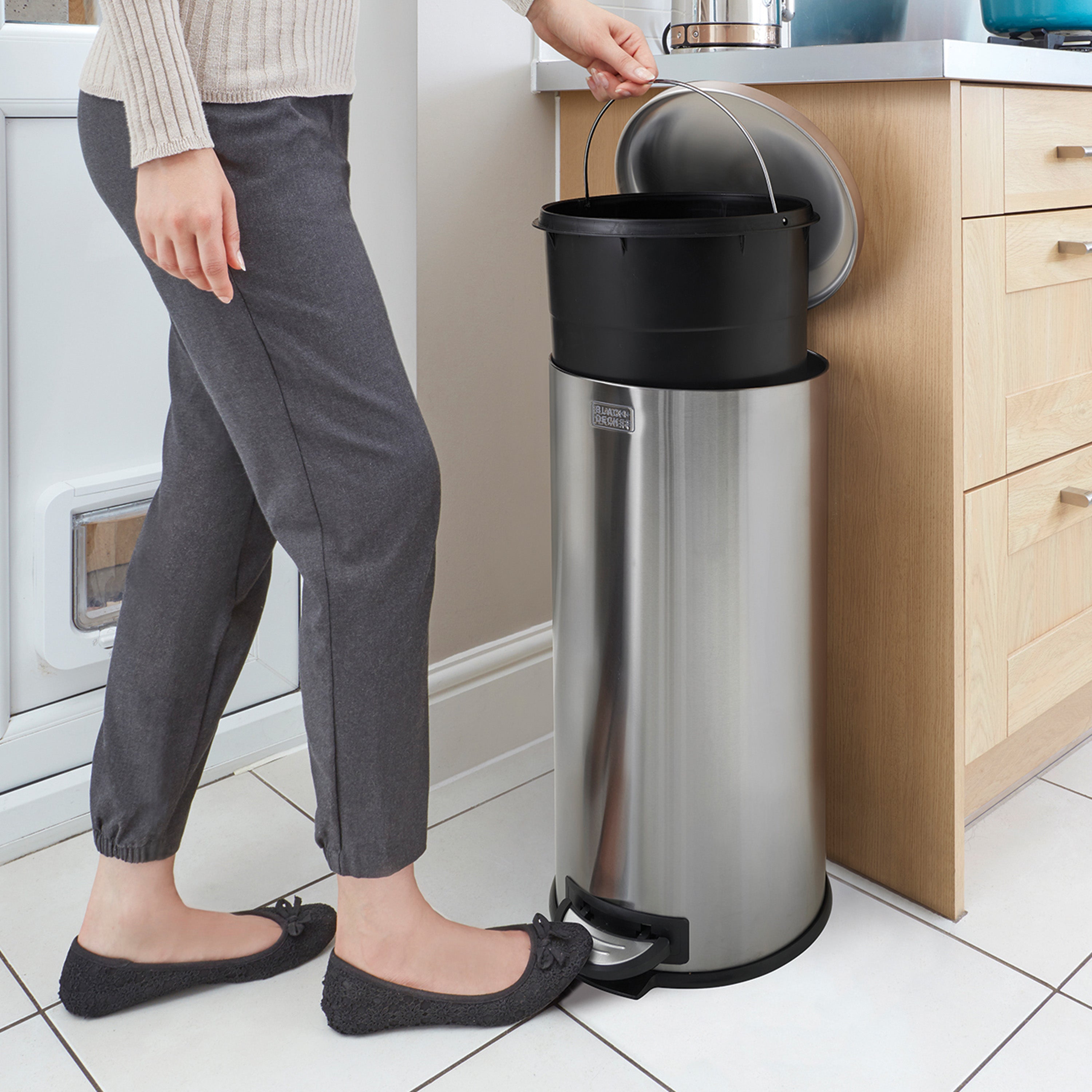 30L Dome Lid Pedal Bin - Stainless Steel
