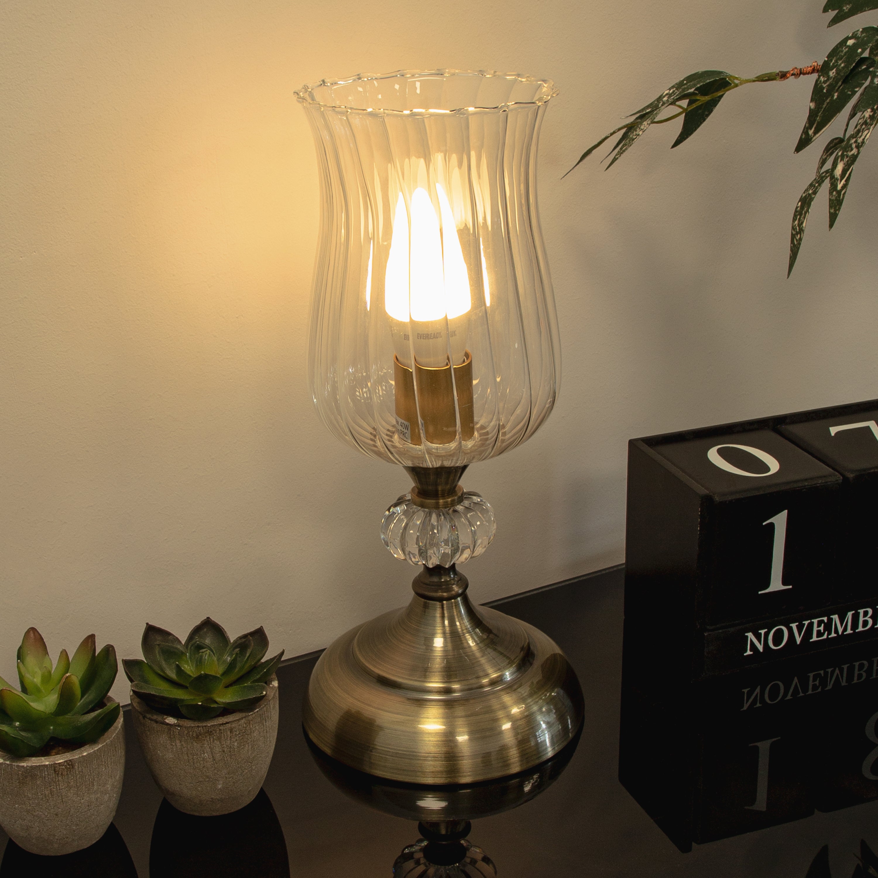 Hurricane Table Lamp - Brass
