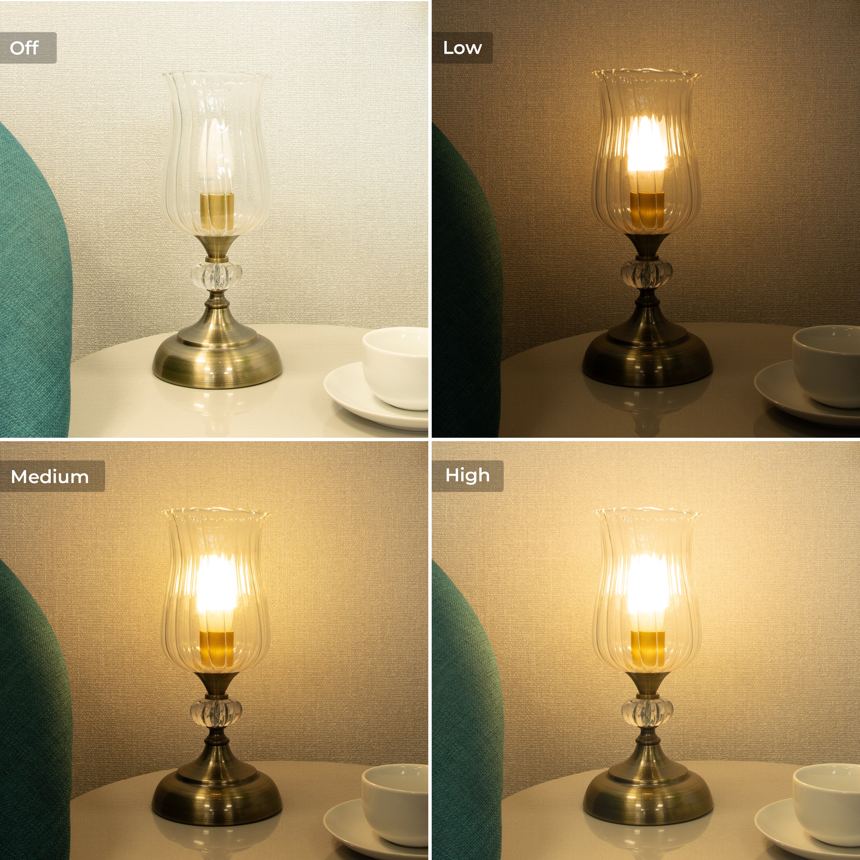Hurricane Table Lamp - Brass