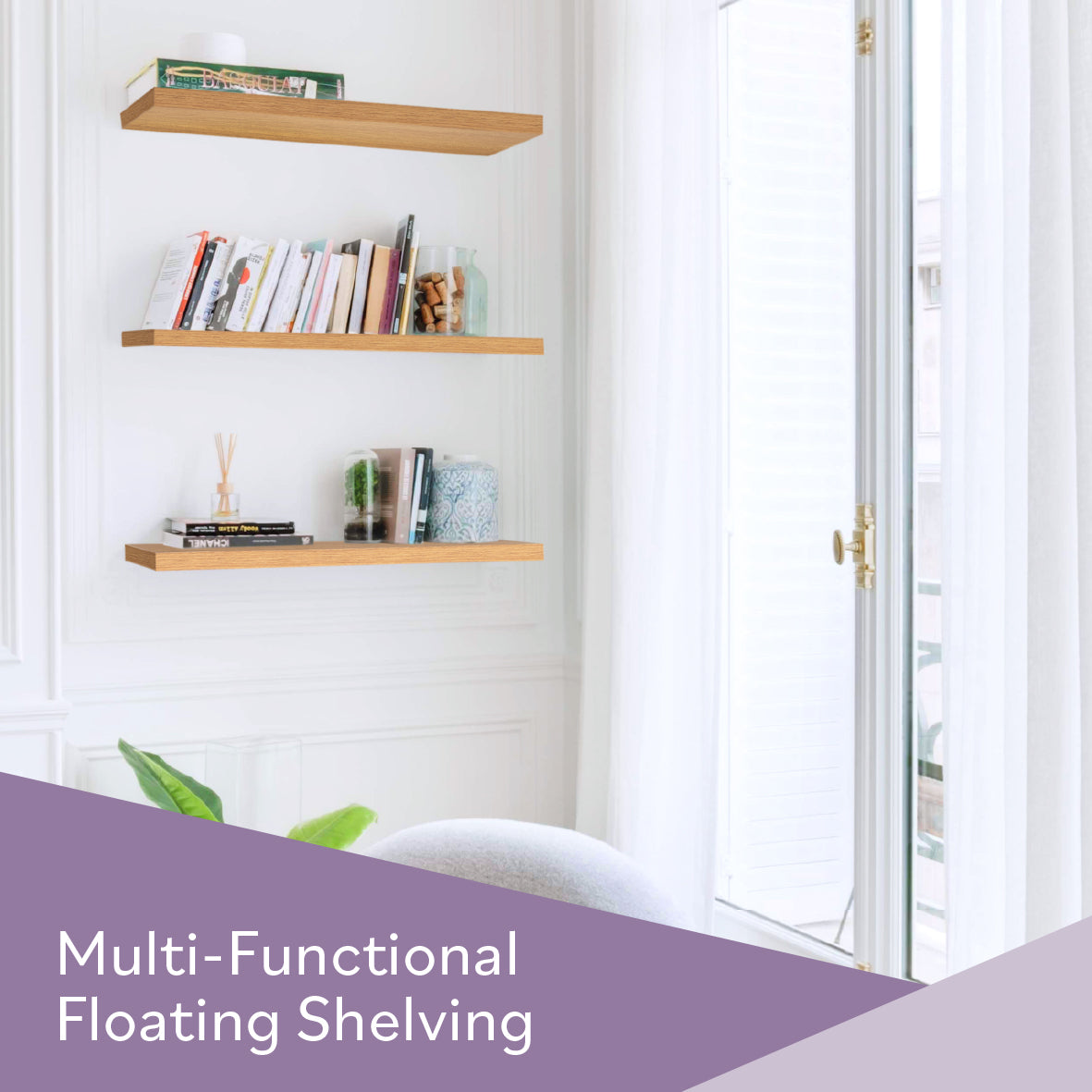 60cm Floating Shelf - Oak
