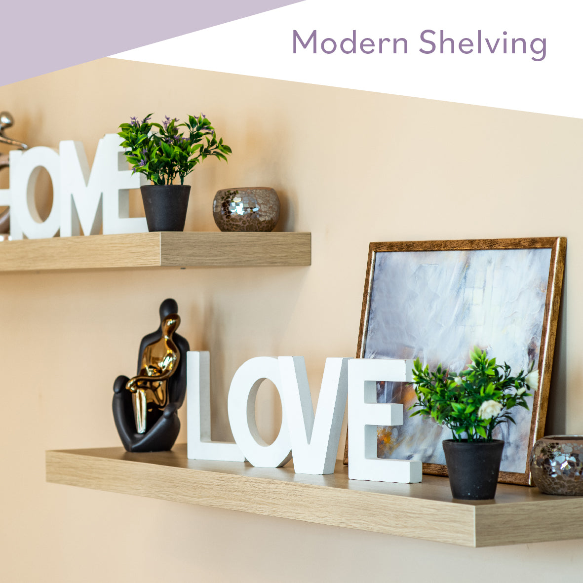 60cm Floating Shelf - Limed Oak