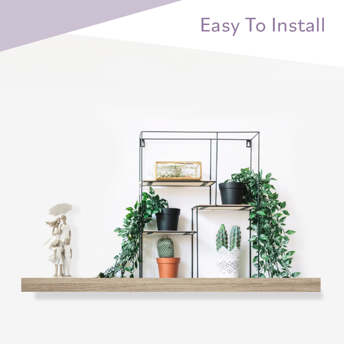 60cm Floating Shelf - Limed Oak
