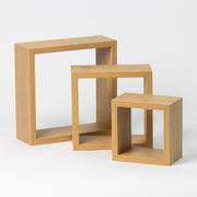 3pk Floating Cube Shelves - Oak