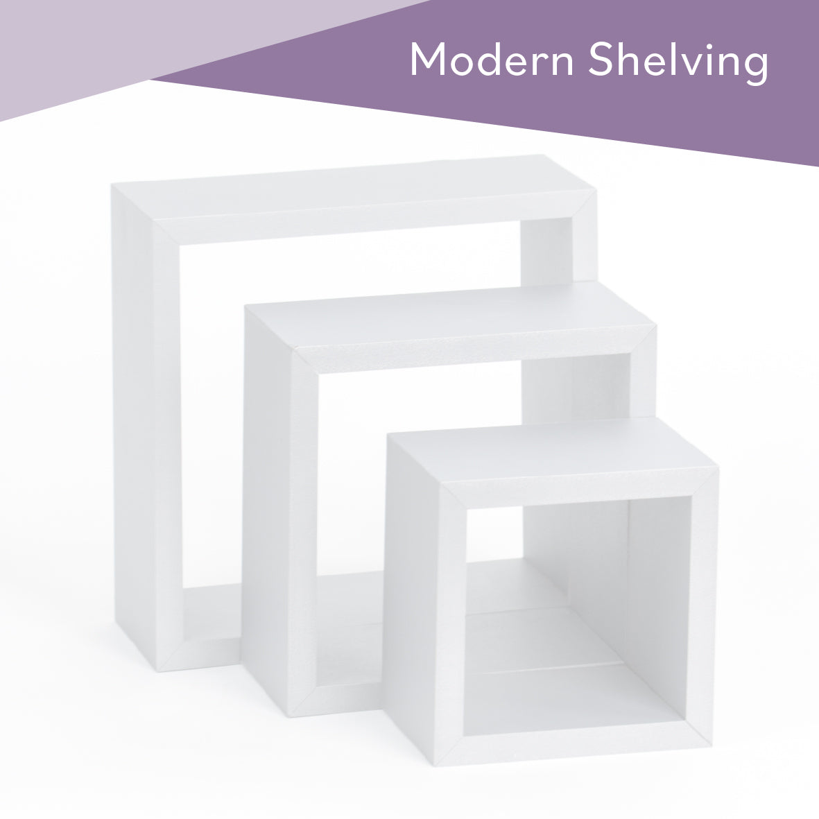 3pk Floating Cube Shelves - White