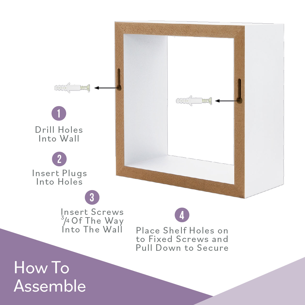 3pk Floating Cube Shelves - White