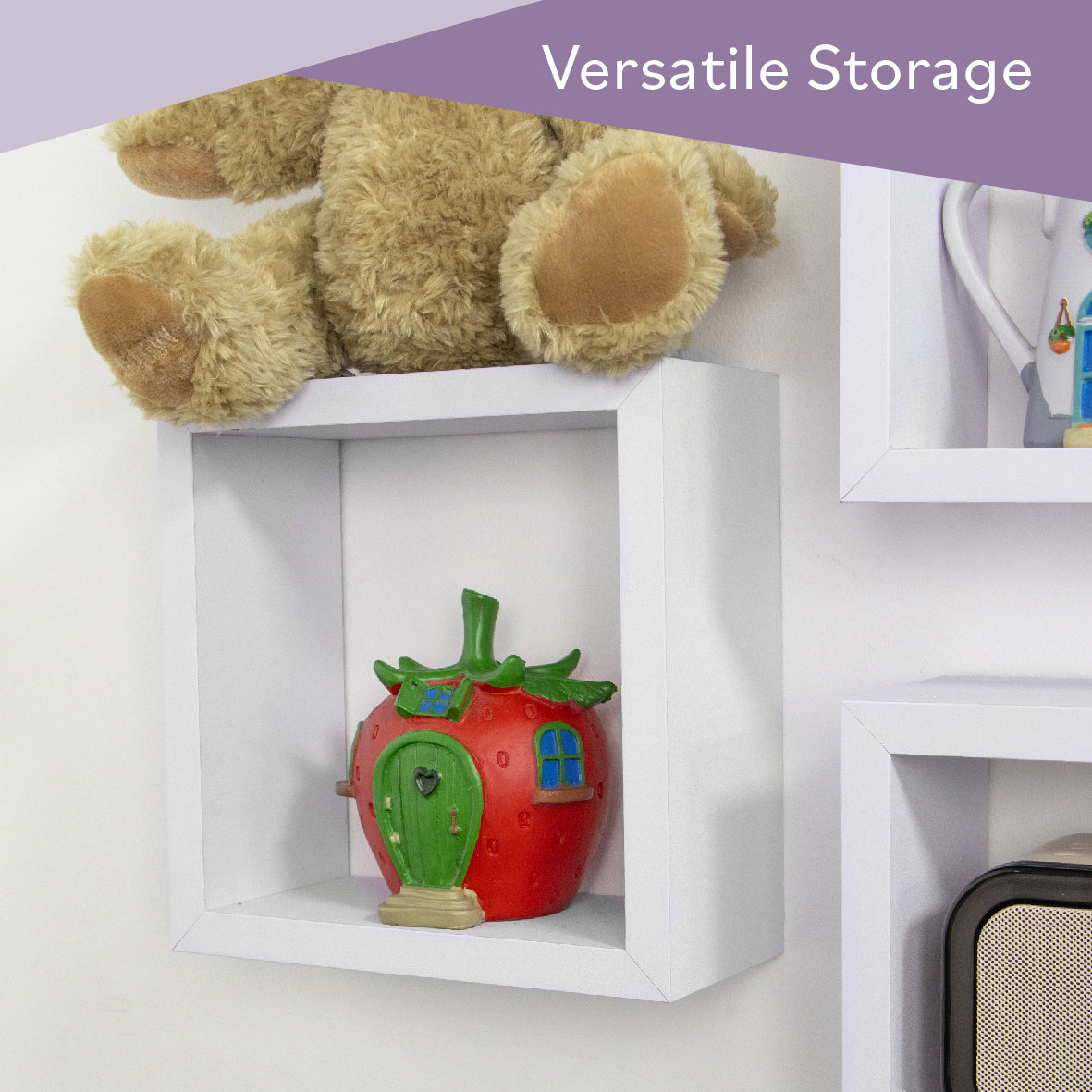 3pk Floating Cube Shelves - White